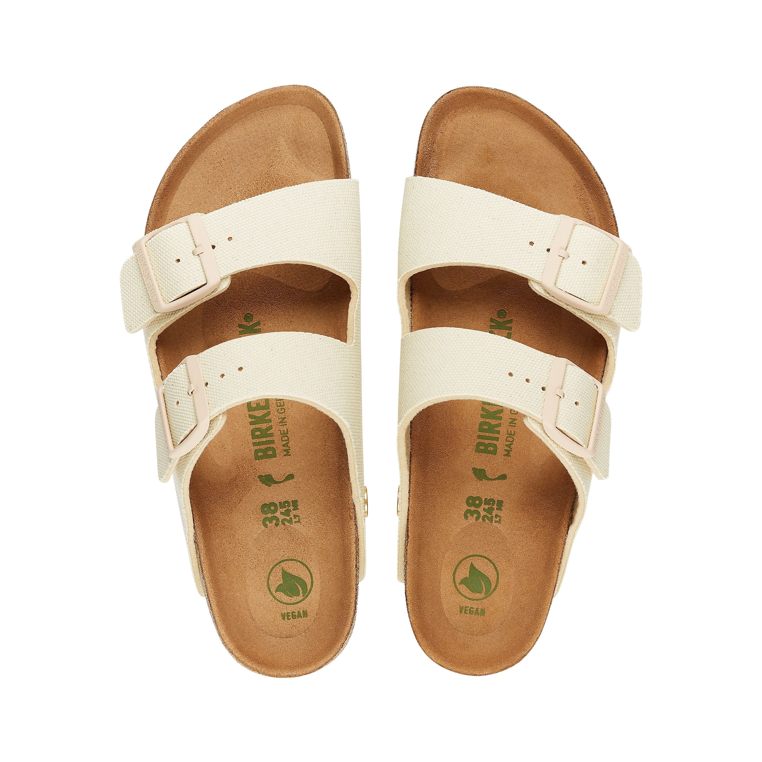 Birkenstock Arizona Vegan Eggshell Canvas top view