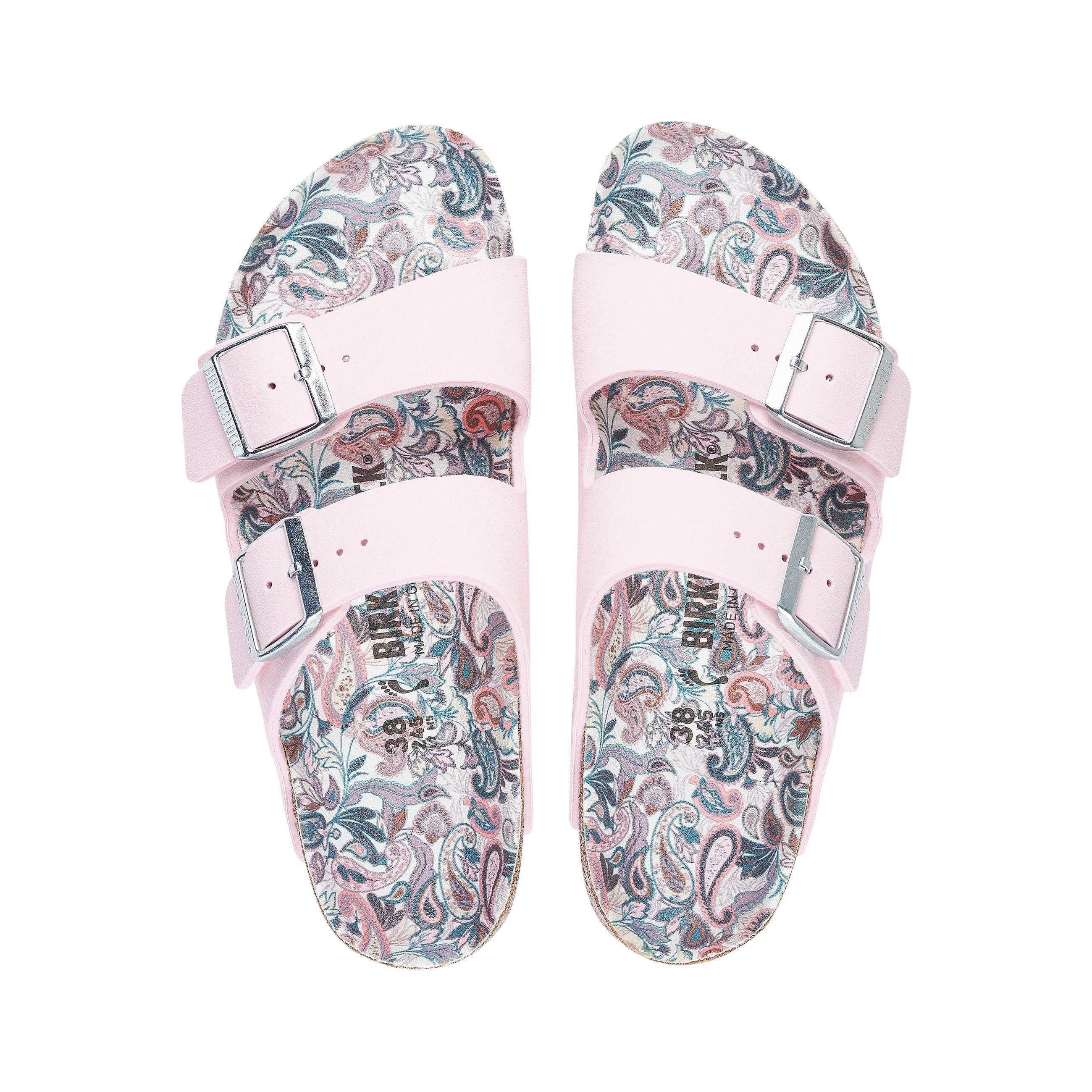 Birkenstock Arizona Vegan Paisley Light Rose Synthetic top view