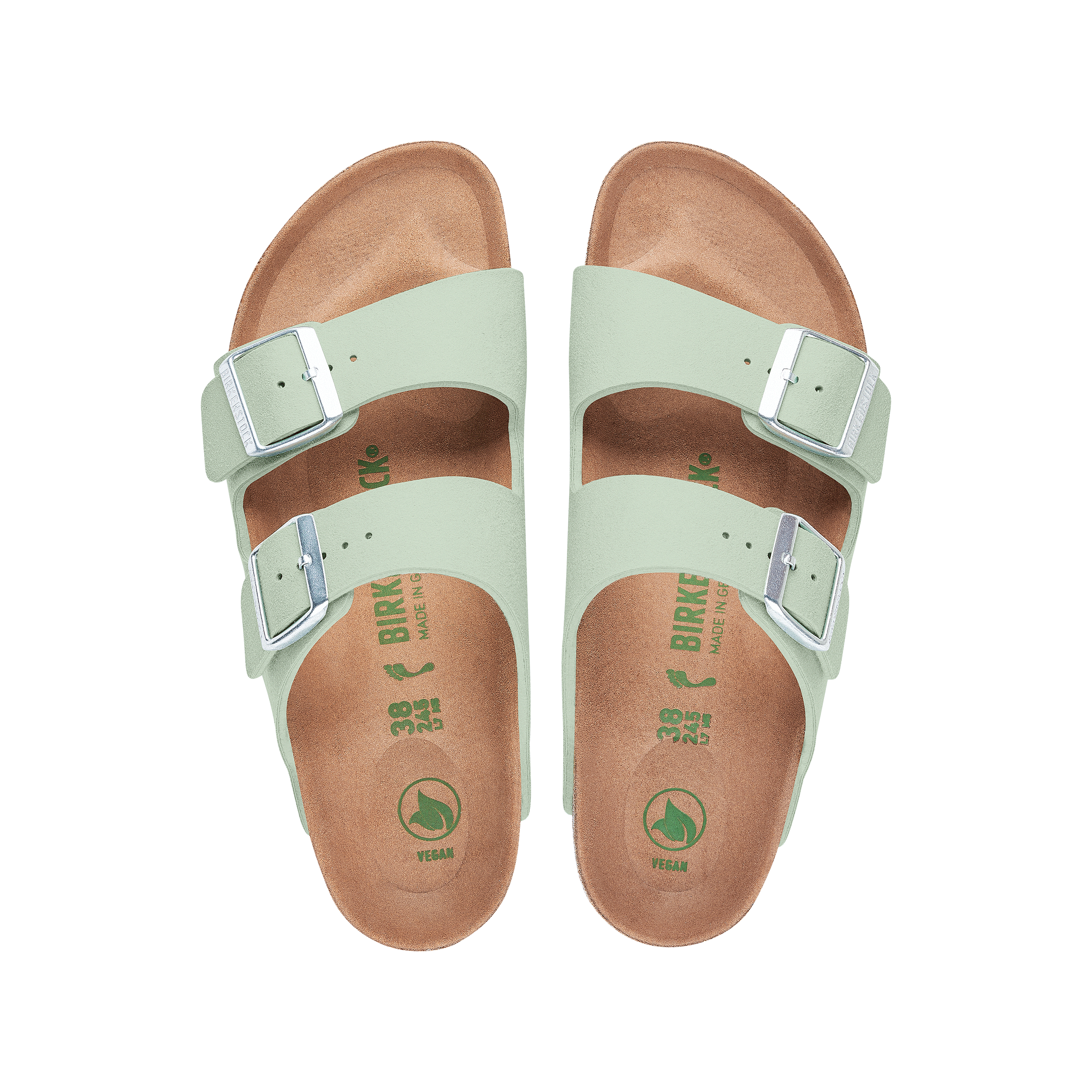 Birkenstock Arizona Vegan Matcha Synthetic Soft top view