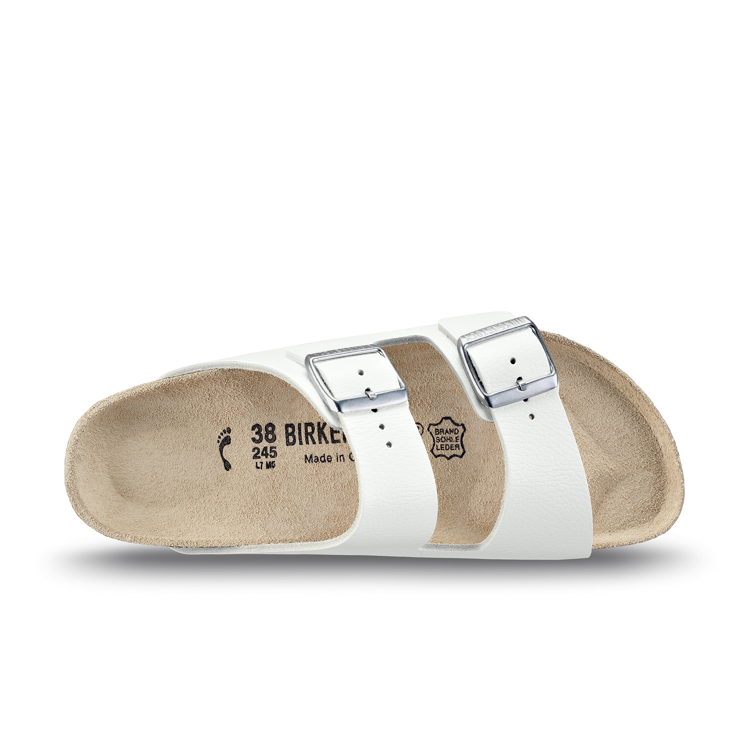 Birkenstock Arizona White Leather top view