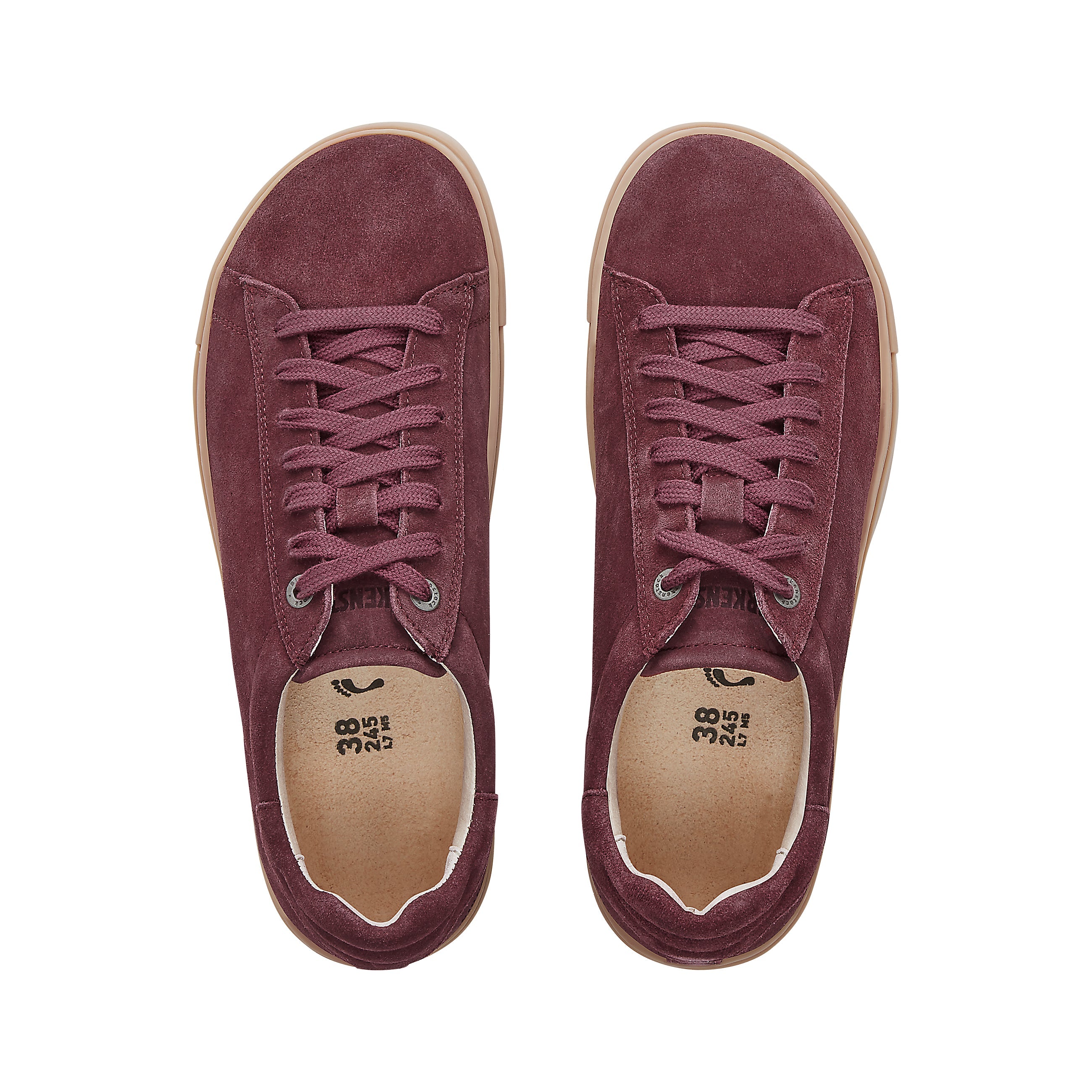 Birkenstock Bend Maroon Suede Leather top view