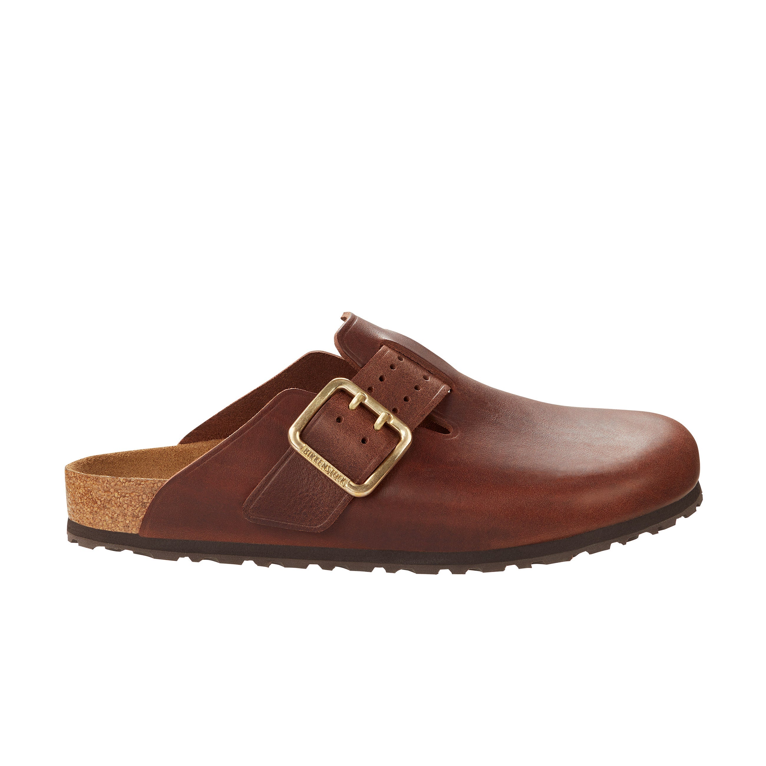 Birkenstock Boston Bold Gap Urban Uniform Roast Premium Natural Leather side view