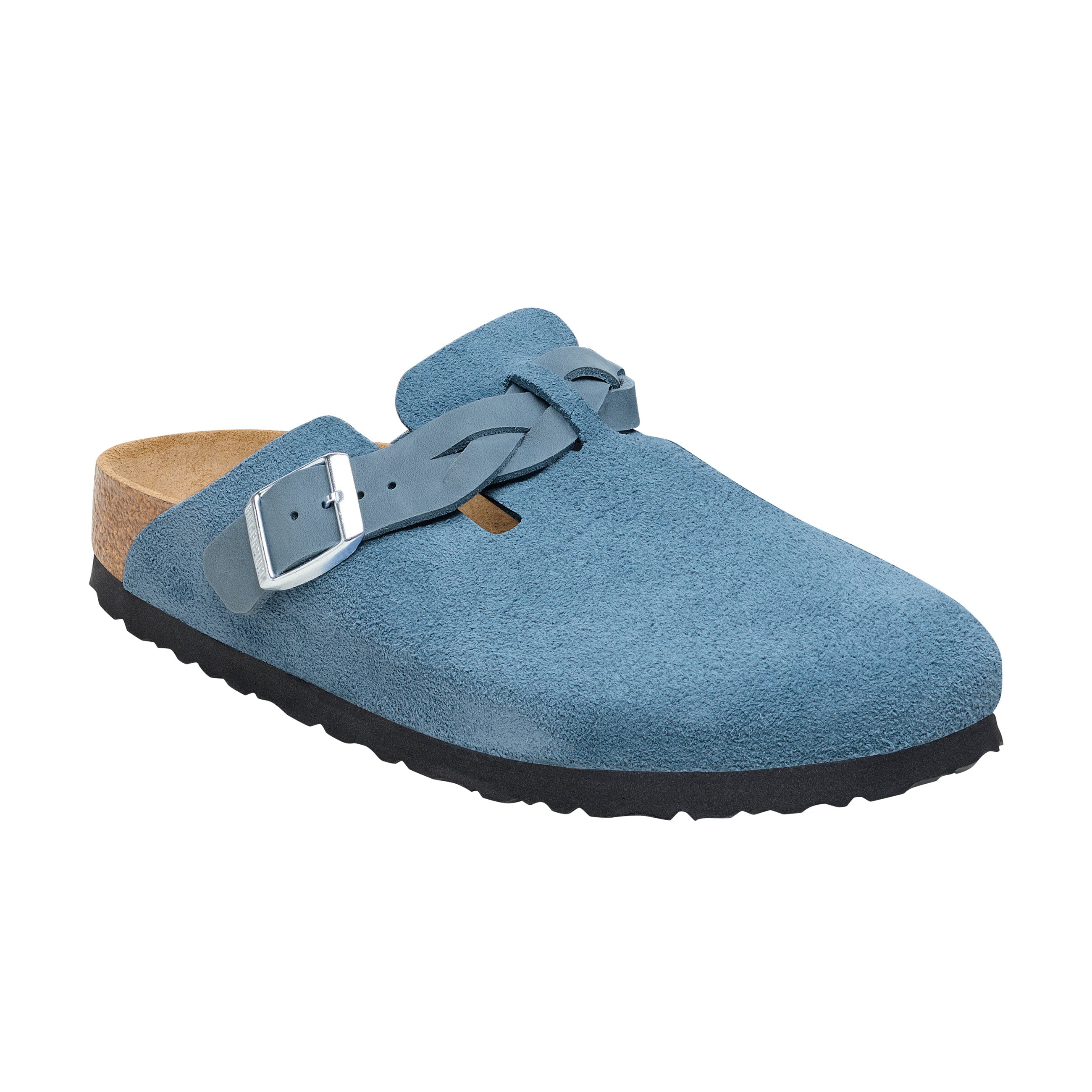 Birkenstock Boston Braided Suede Leather Elemental Blue