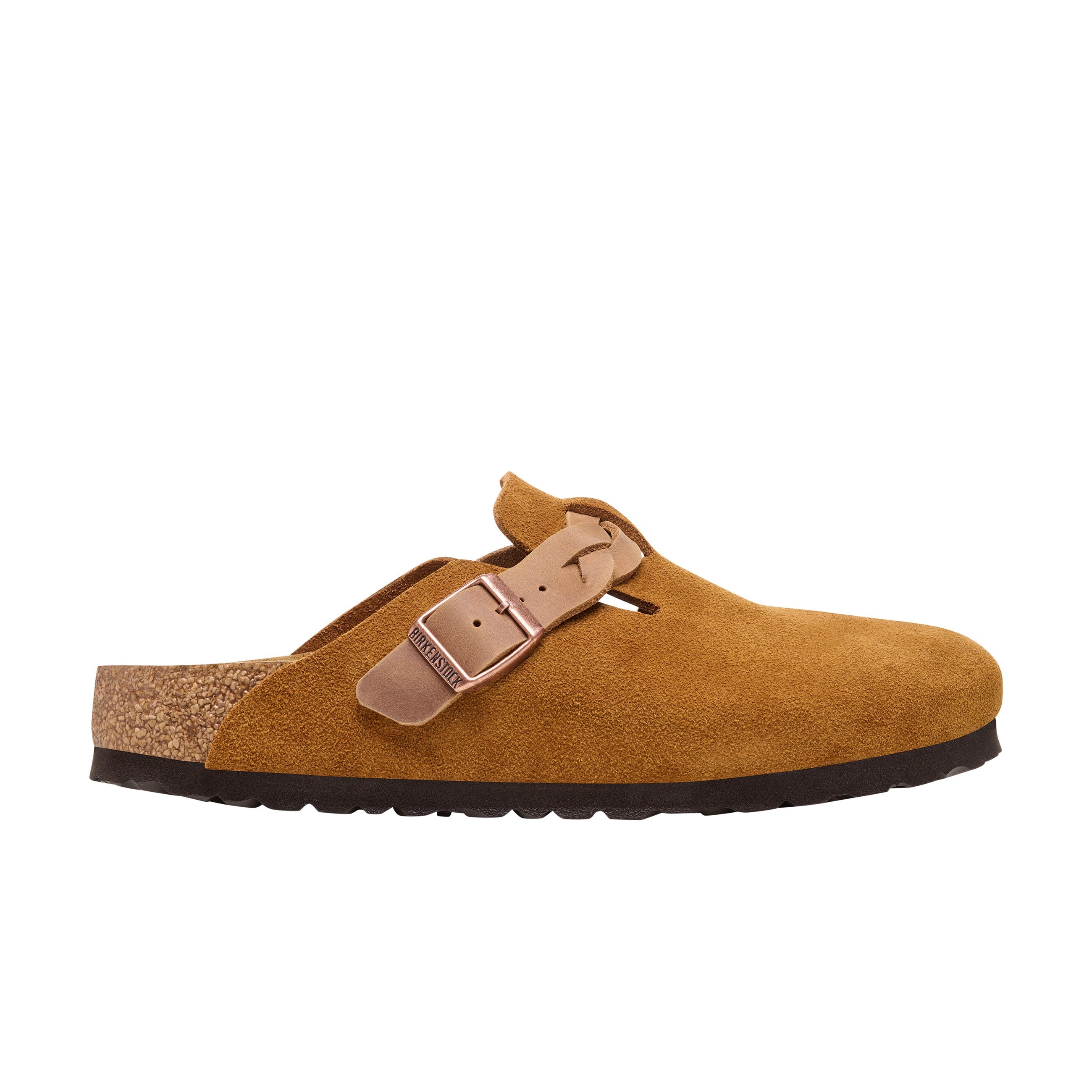 Birkenstock Boston Braided Suede Leather Mink side view