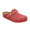 Birkenstock Boston Corduroy Sienna Red Embossed Suede Leather