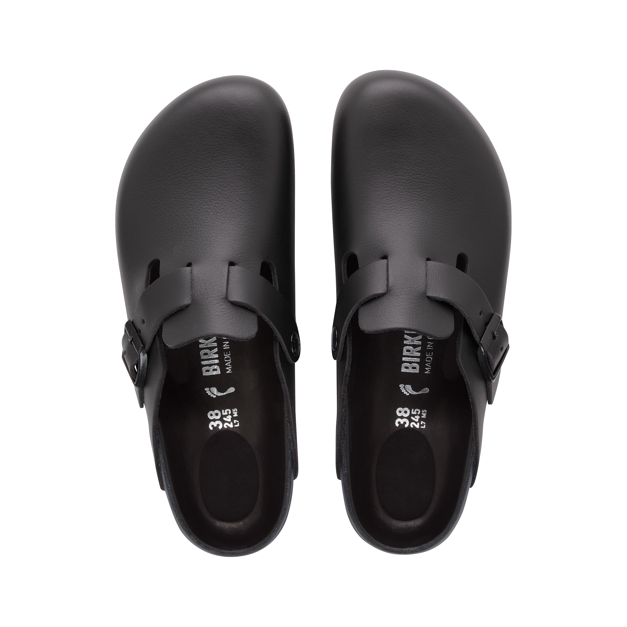 Birkenstock Boston Exquisite Smooth Leather Black top view