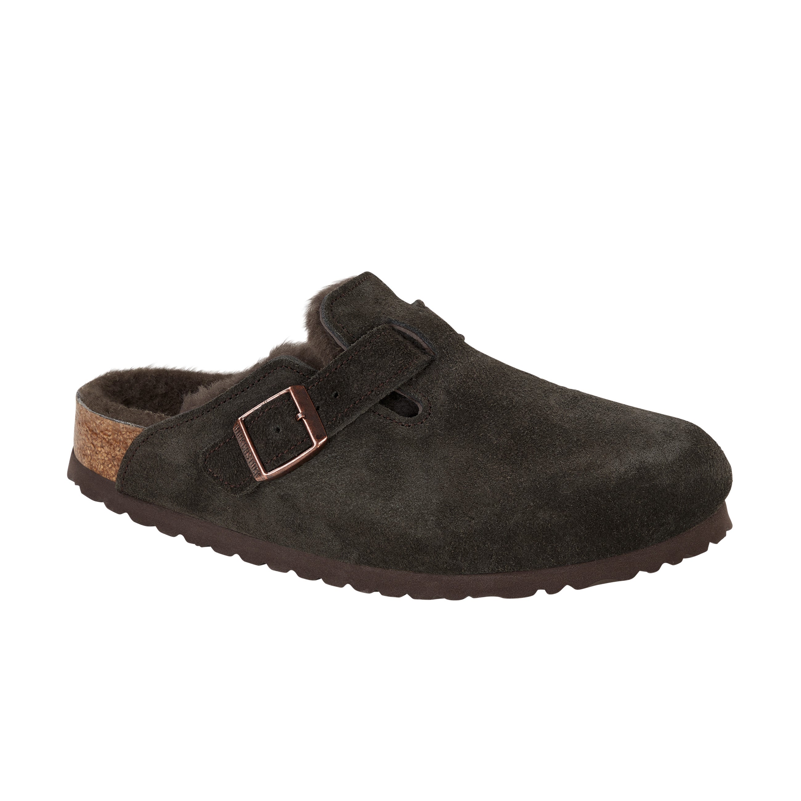 Birkenstock Boston Fur Suede/Shearling Mocca