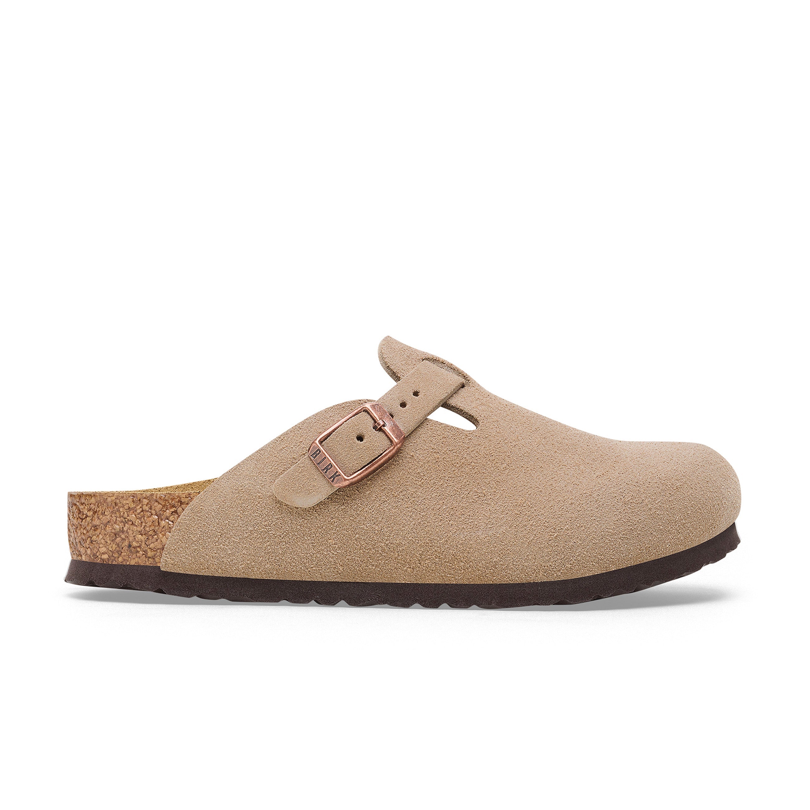 Birkenstock Boston Kids Taupe Suede Leather side view