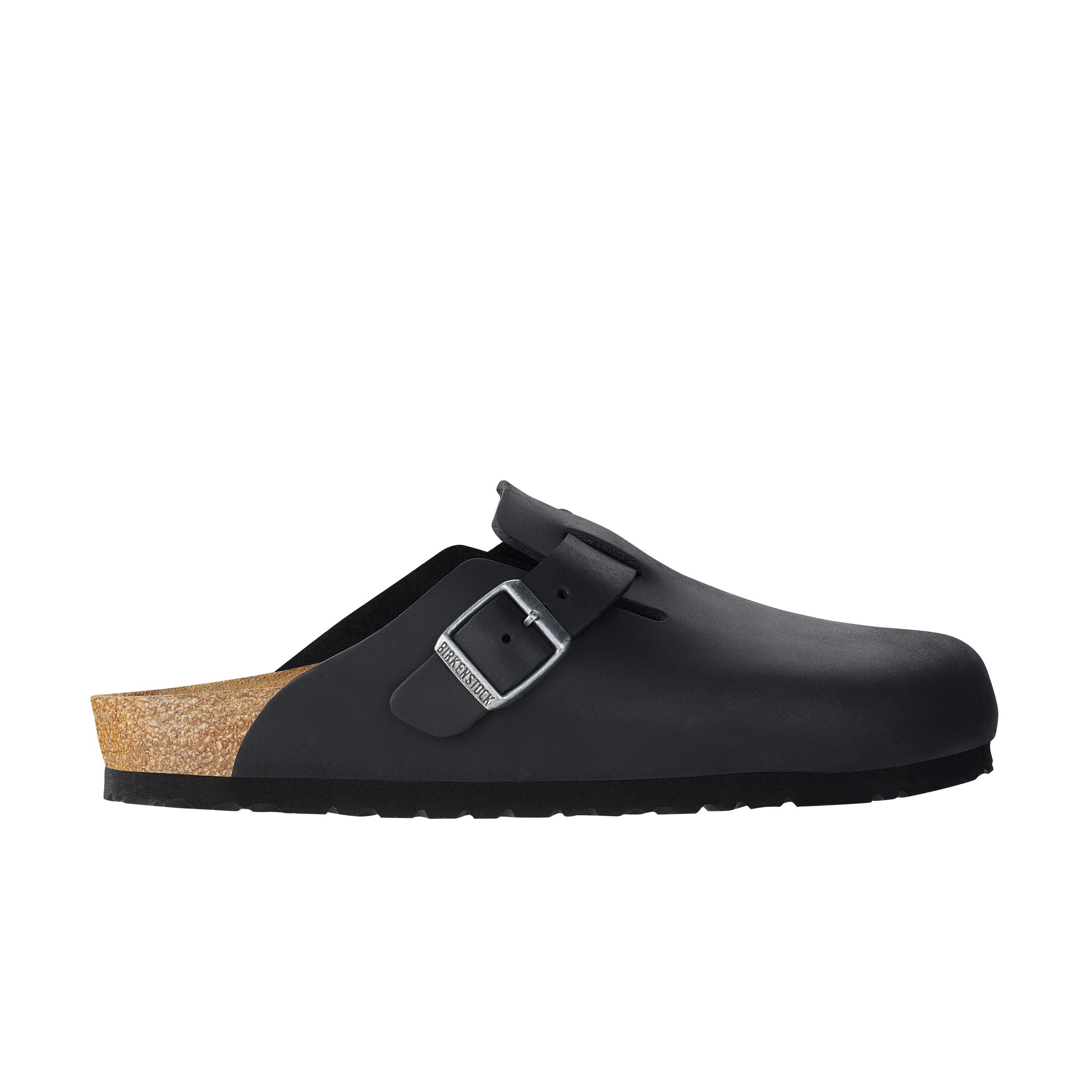 Birkenstock Boston Oiled Natural Leather Black side view