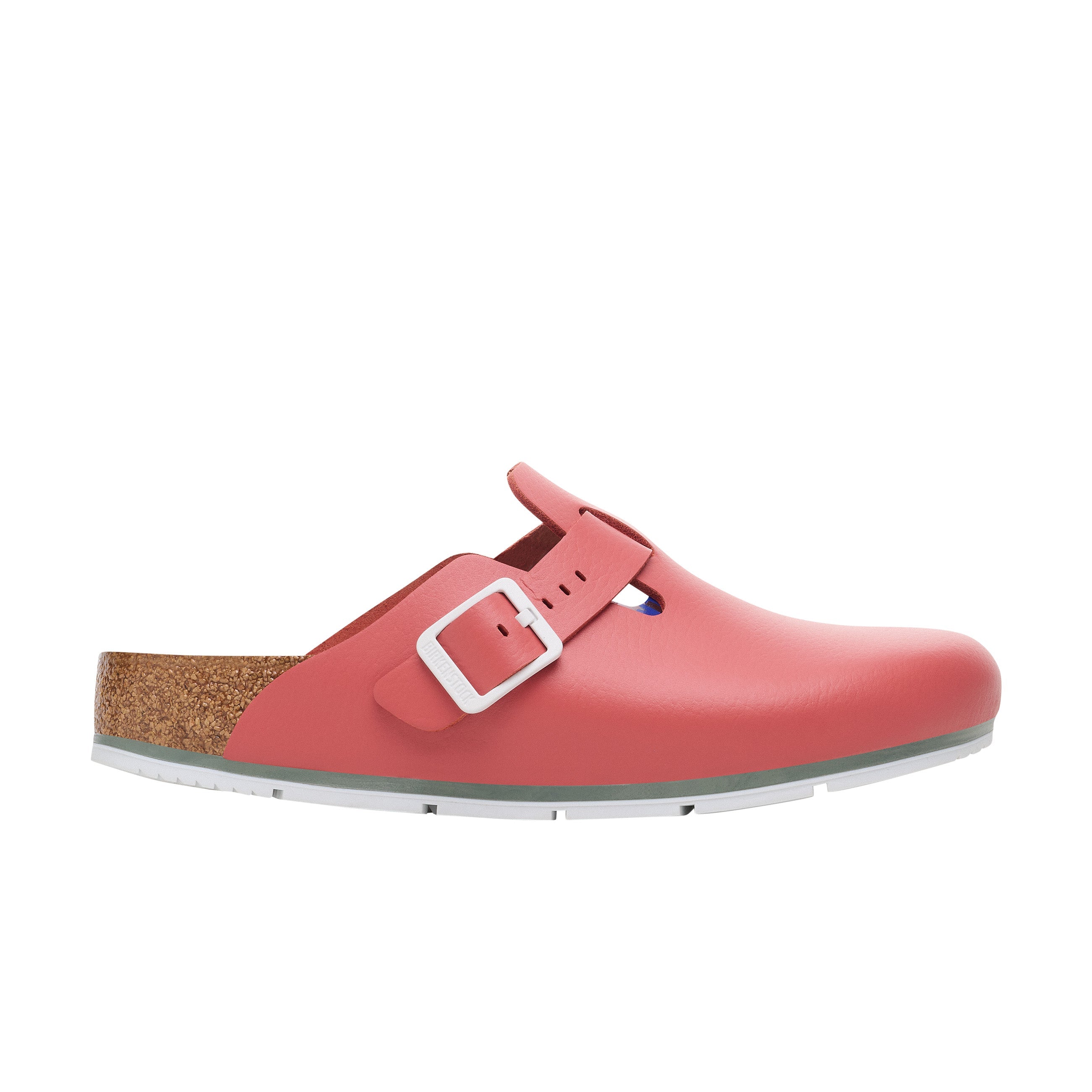 Birkenstock Boston Pro PU Coated Natural Leather Mars Red side view