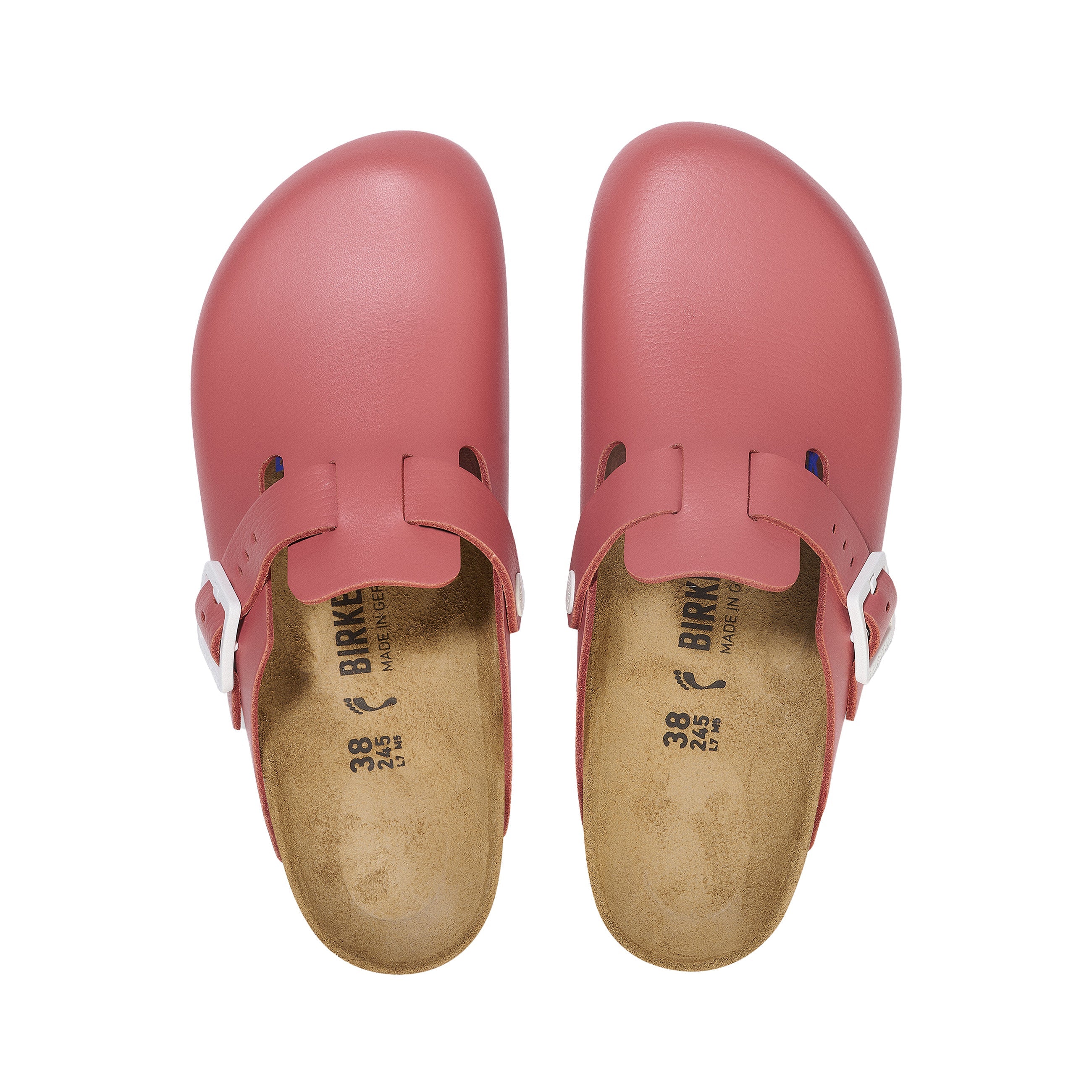 Birkenstock Boston Pro PU Coated Natural Leather Mars Red top view