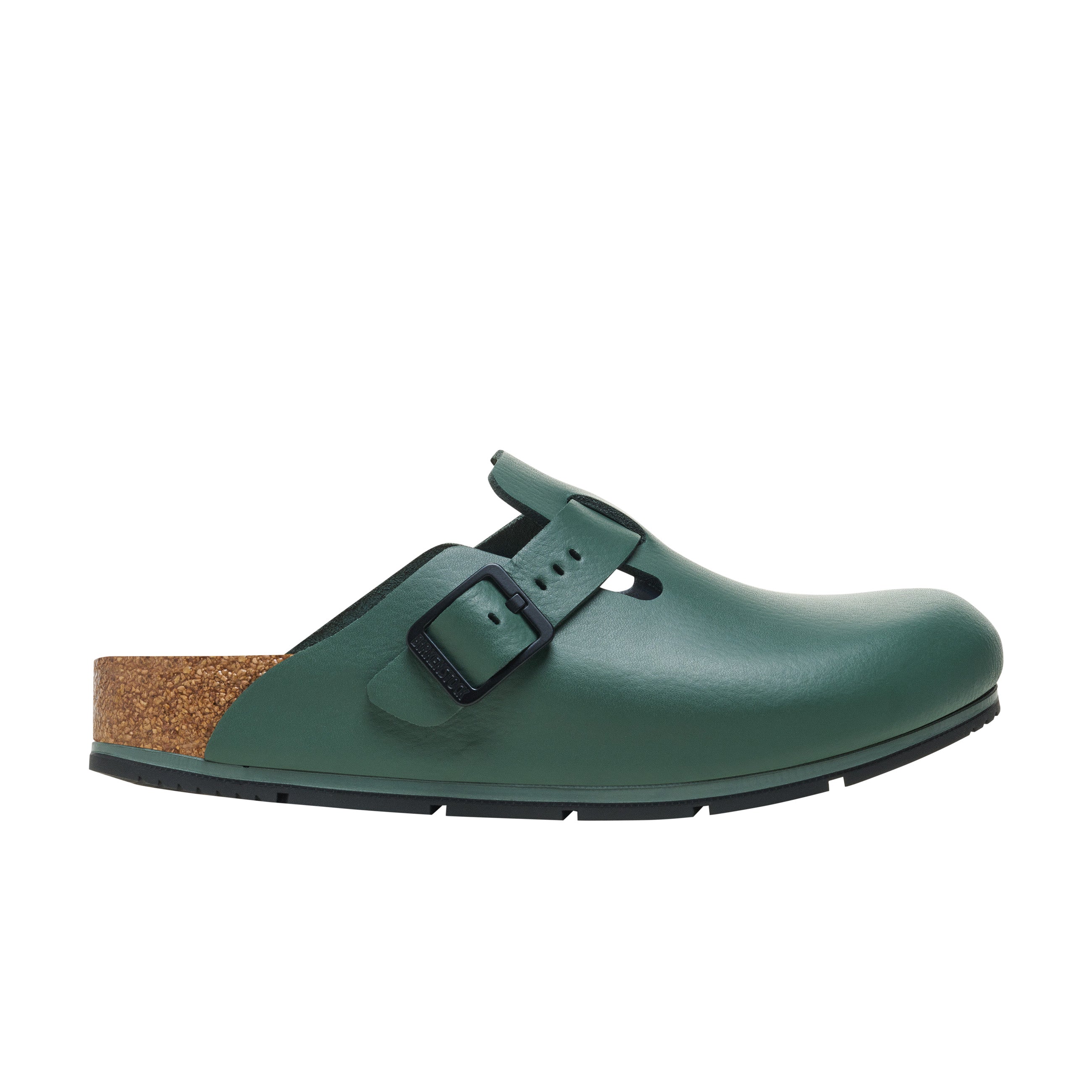 Birkenstock Boston Pro PU Coated Natural Leather Thyme side view