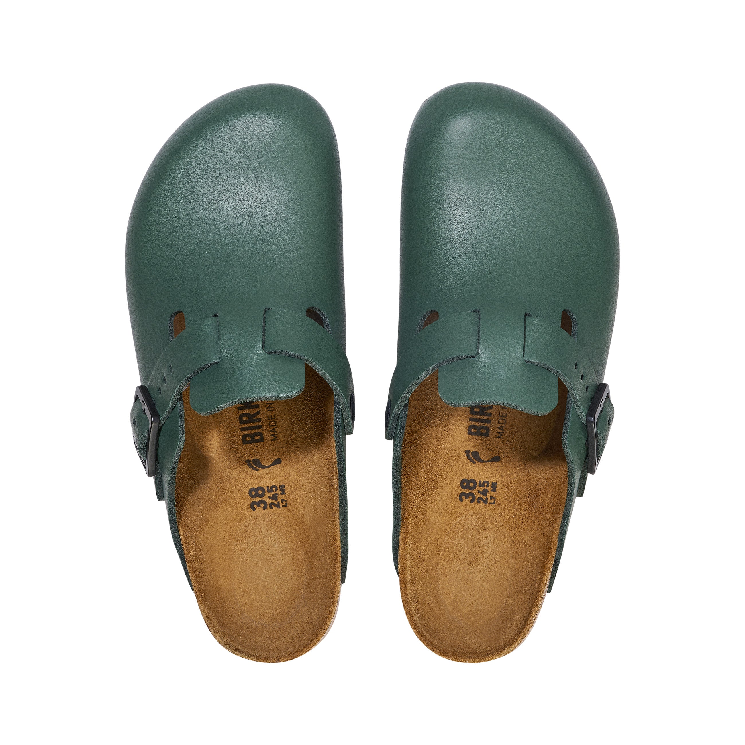 Birkenstock Boston Pro PU Coated Natural Leather Thyme top view