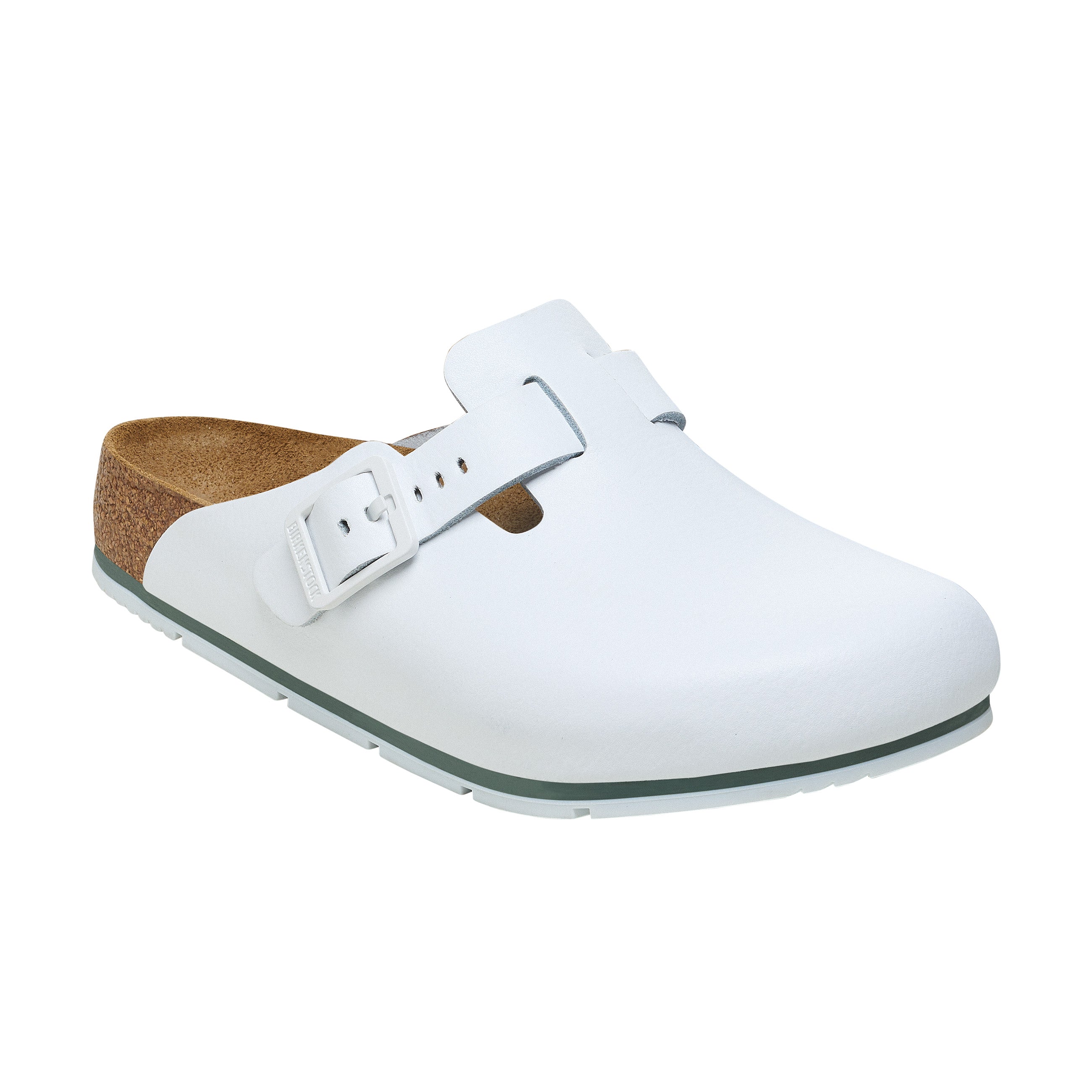 Birkenstock Boston Pro PU Coated Natural Leather White