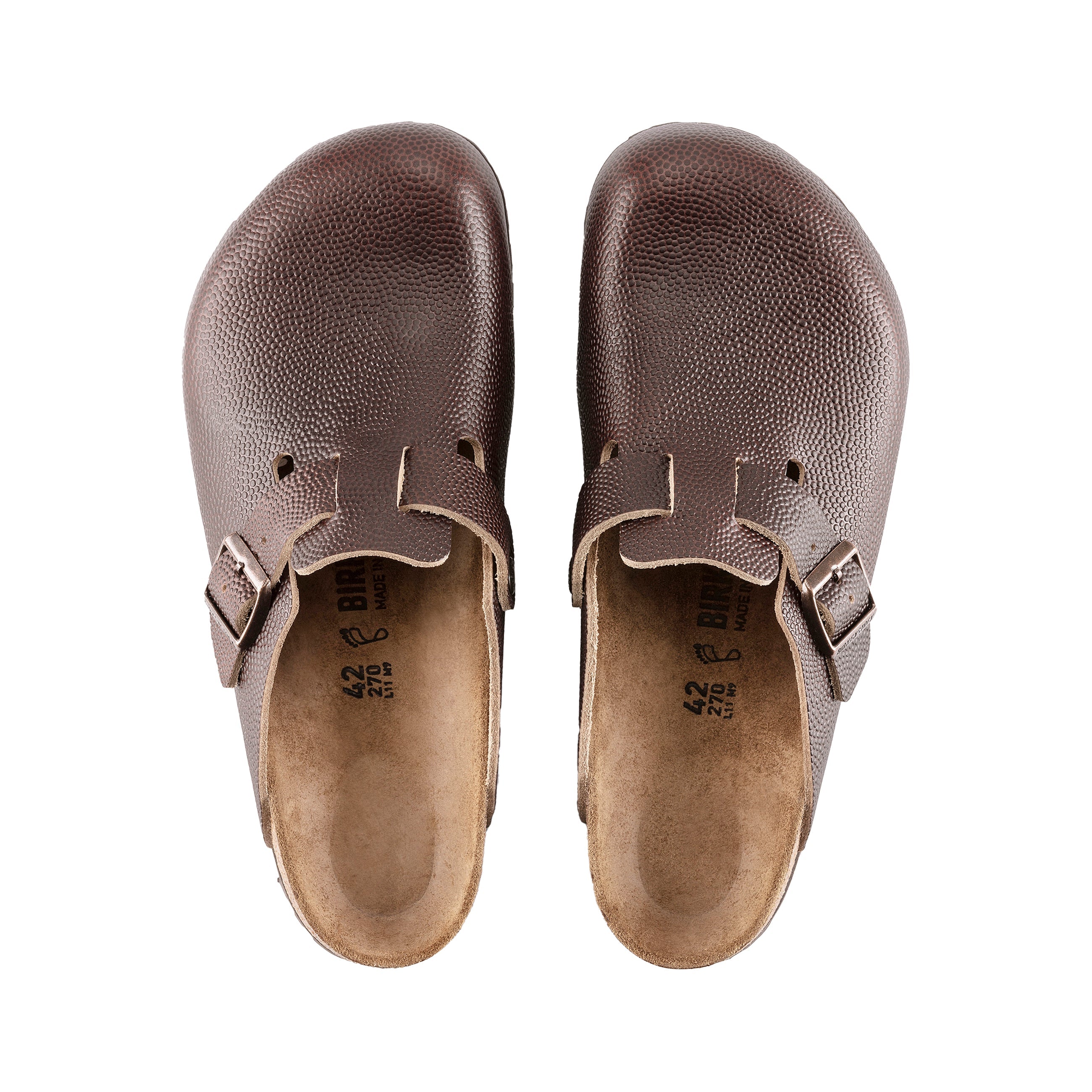 Birkenstock Boston Roast Embossed Horween Natural Leather top view