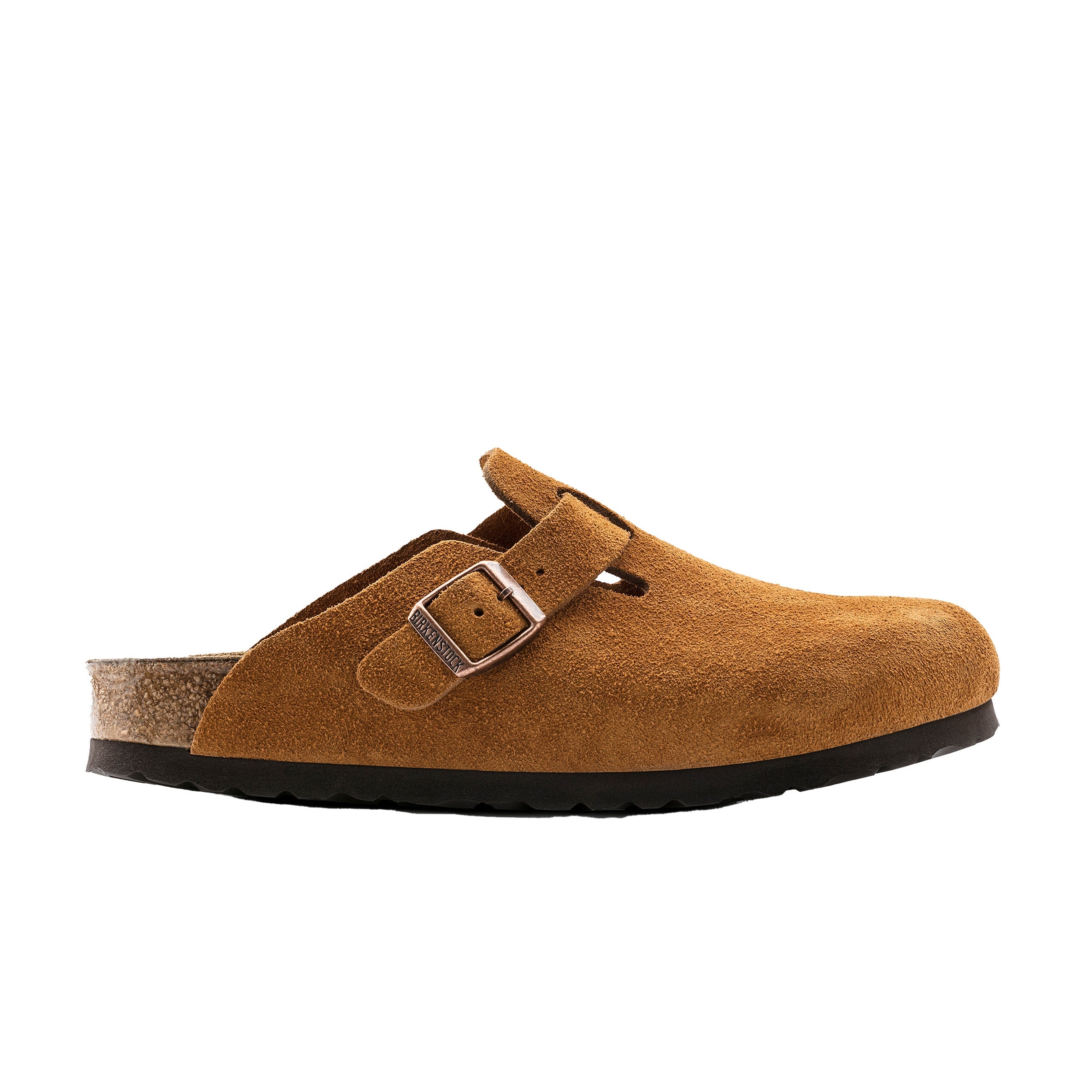 Birkenstock Boston SFB Mink Suede Leather side view