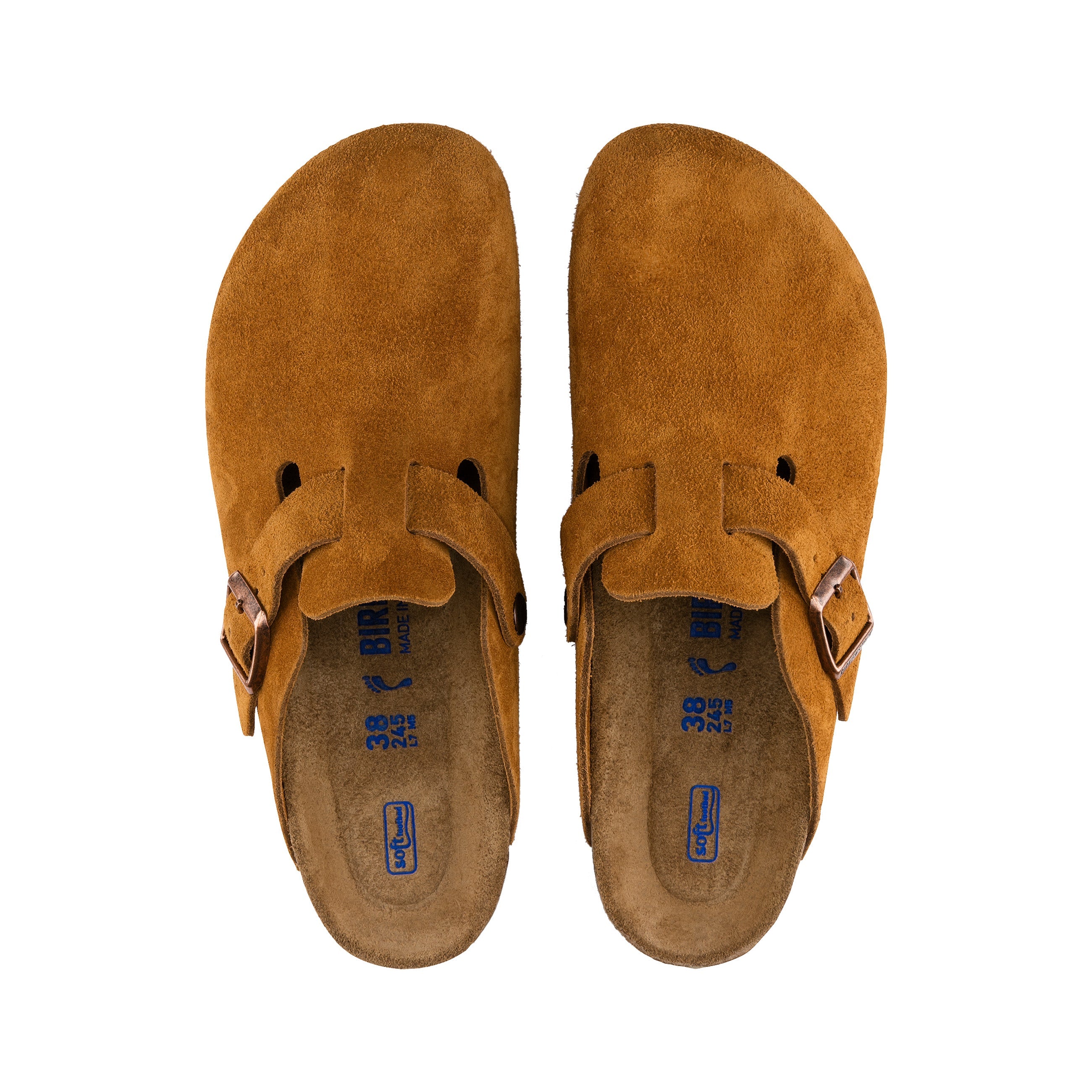 Birkenstock Boston SFB Mink Suede Leather top view