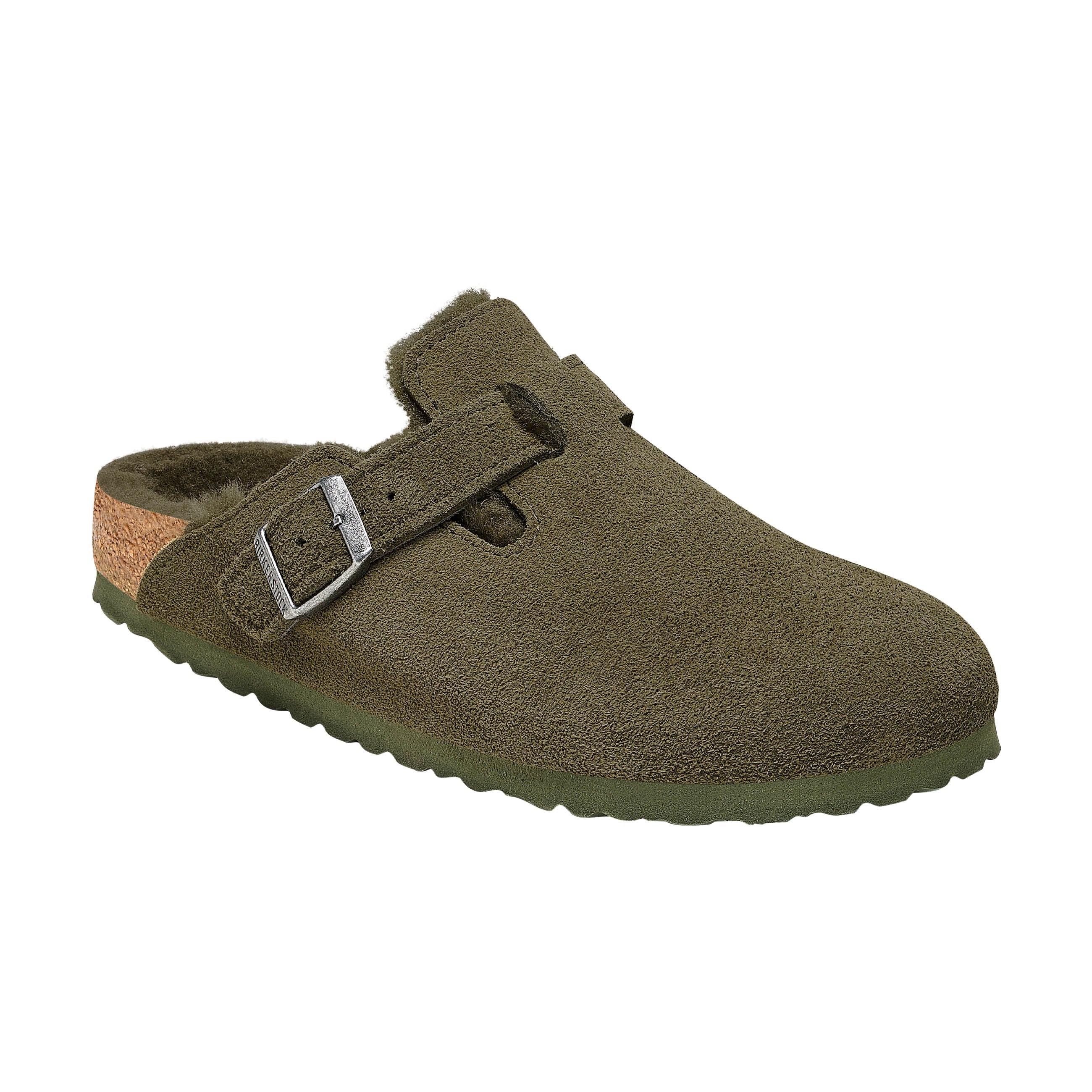 Birkenstock Boston Shearling Thyme Suede Leather/Shearling