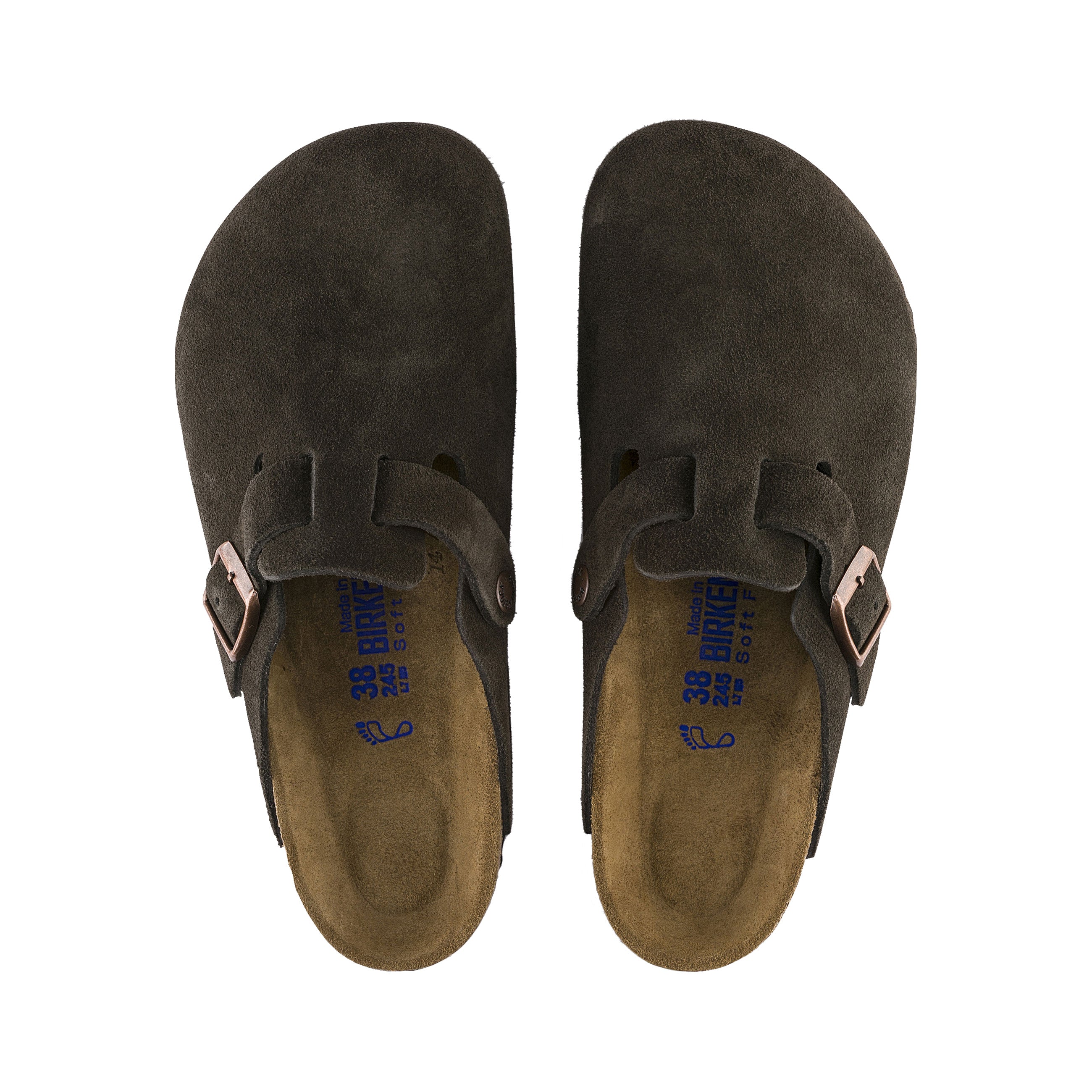 Birkenstock Boston Soft Footbed Mocca Suede Leather top view