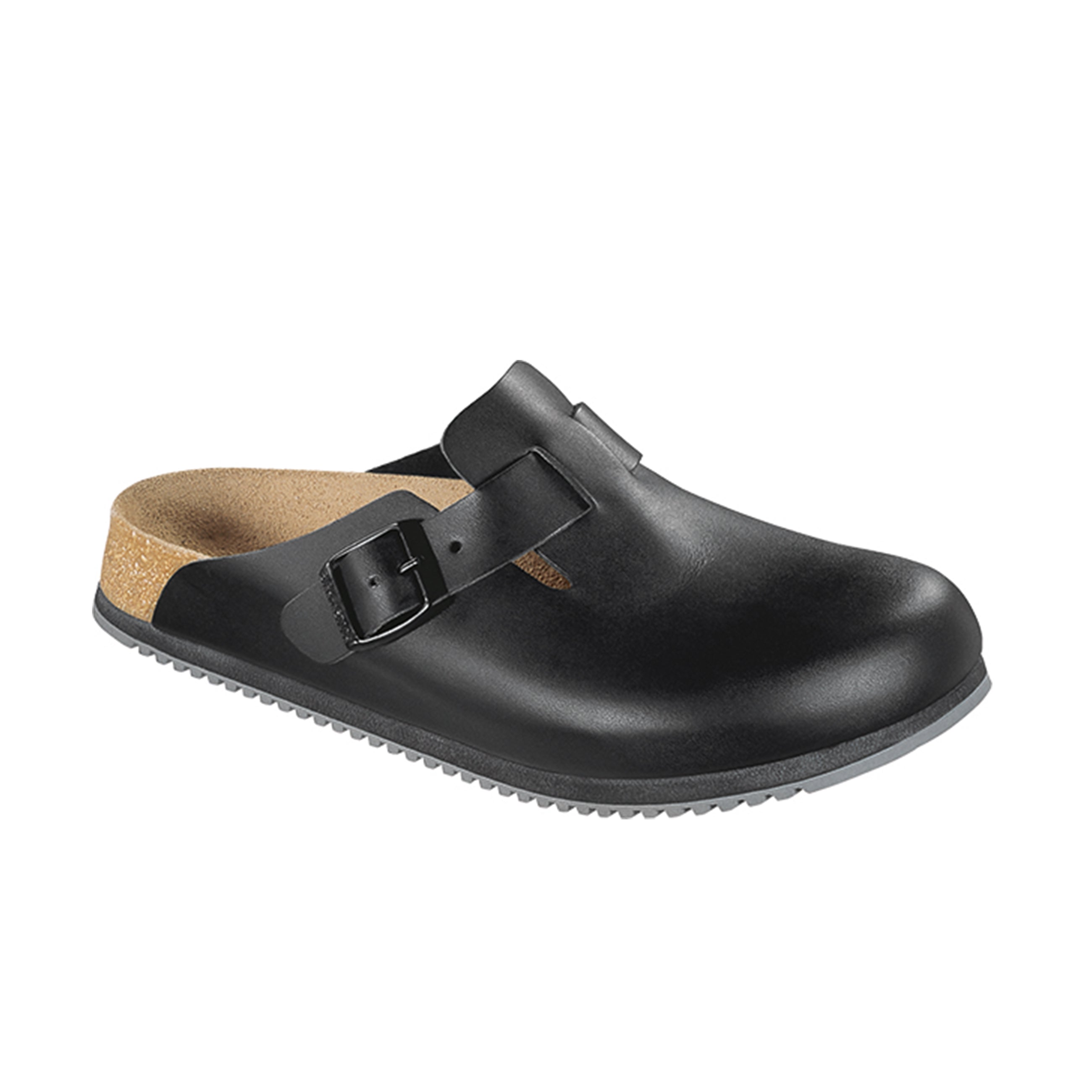 Birkenstock Boston Supergrip Black Smooth Leather