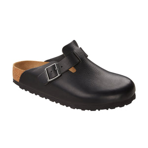 Birkenstock Boston Vintage Natural Leather Wood Black