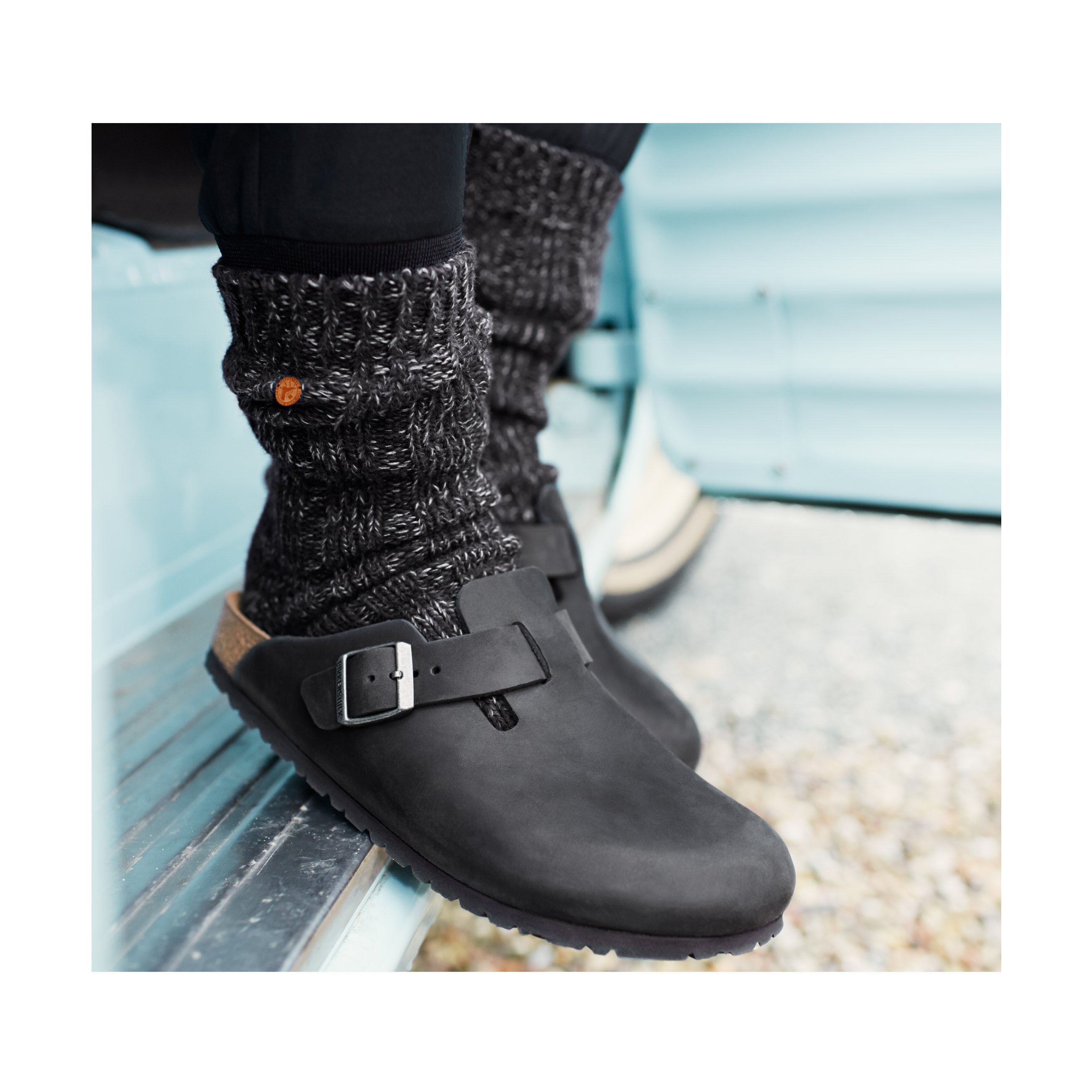 Birkenstock Cotton Twist Socks Black on model