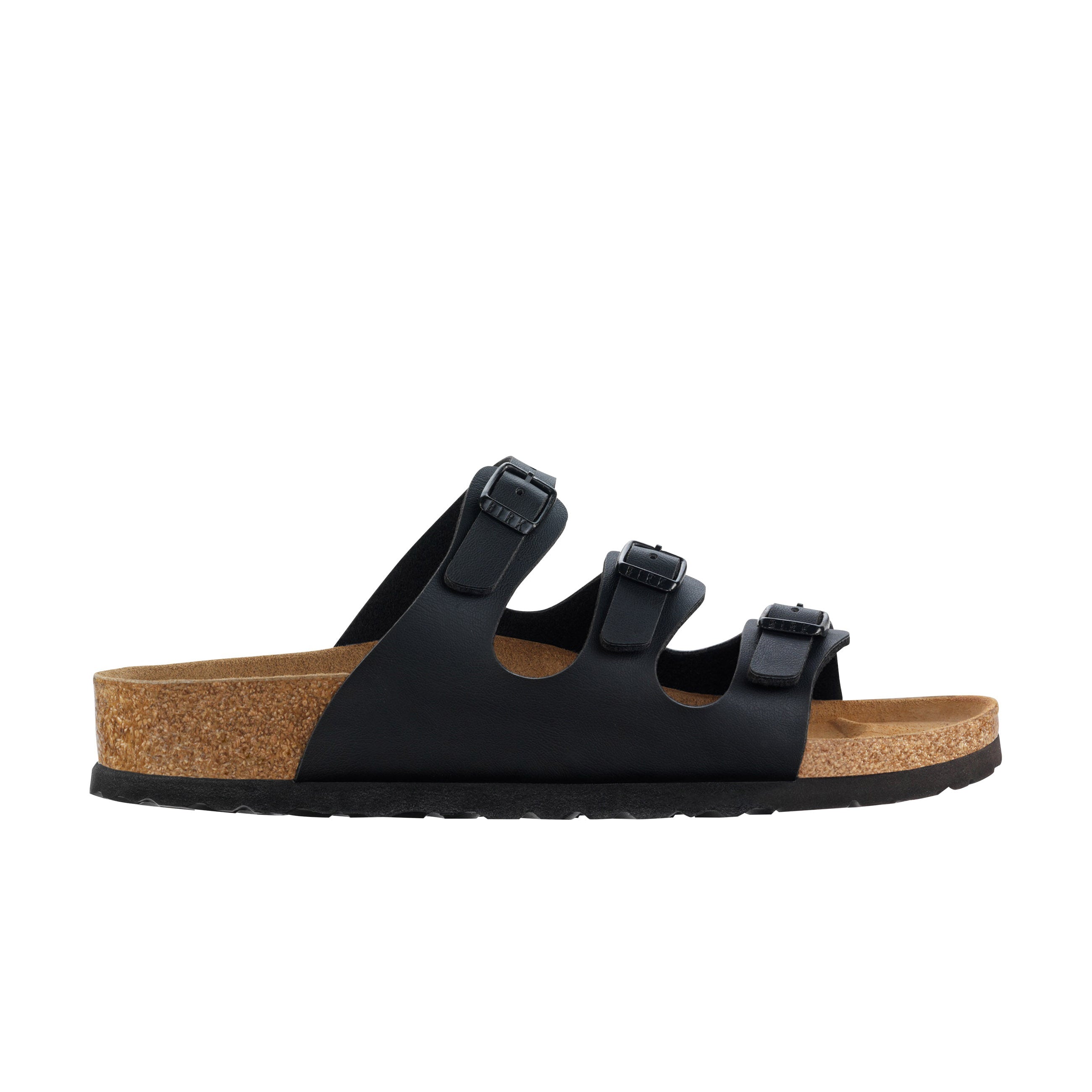 Birkenstock Florida Soft Footbed Black Birko-Flor side view