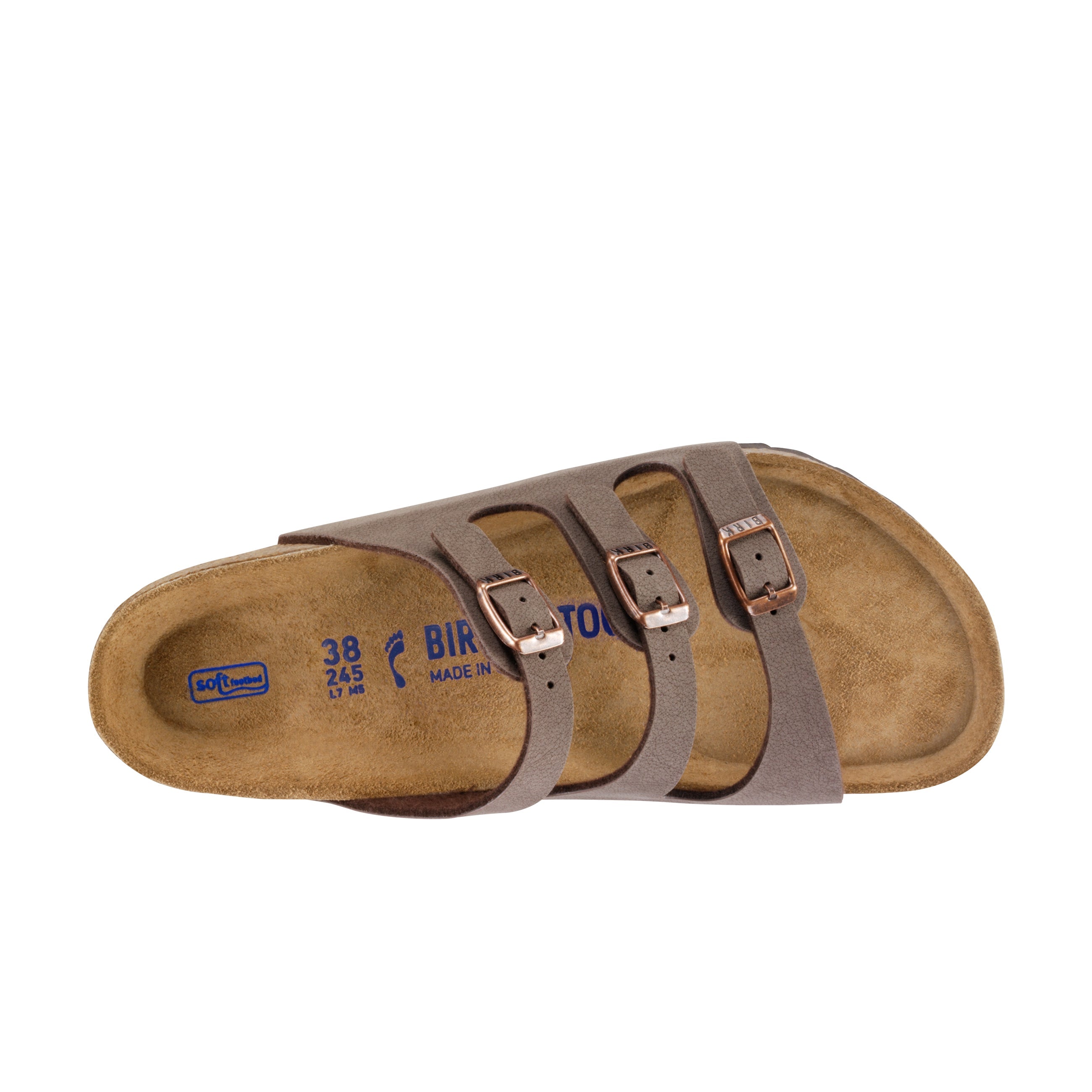 Birkenstock Florida Soft Footbed Mocca BirkiBuc top view