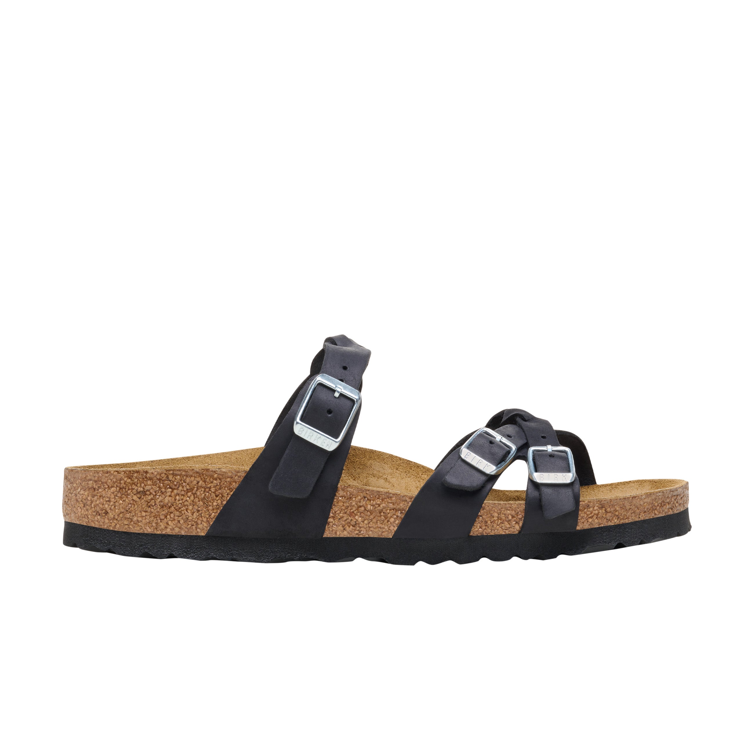 Birkenstock Franca Braided Black Oiled Leather side view