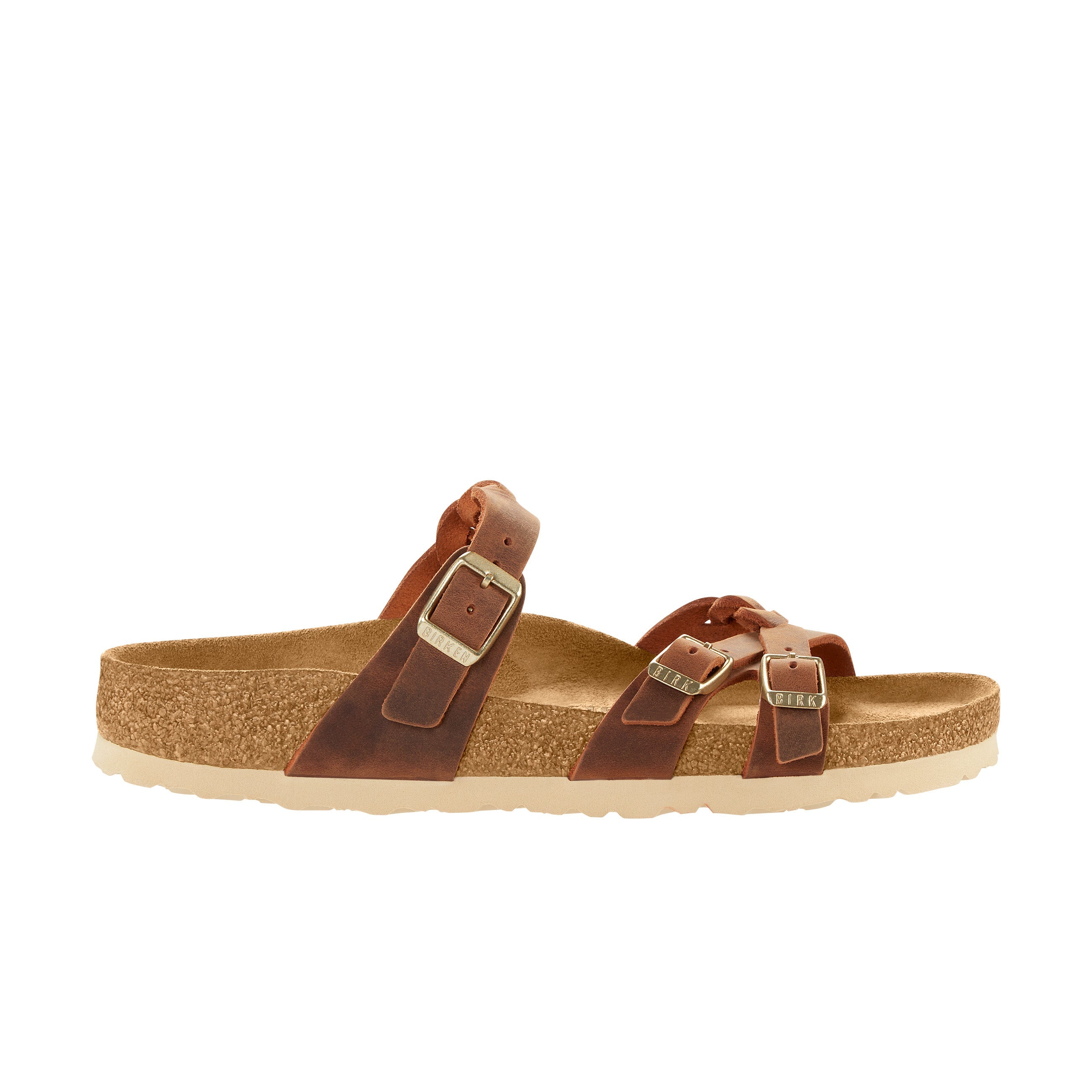 Birkenstock Franca Braided Cognac Oiled Leather side view