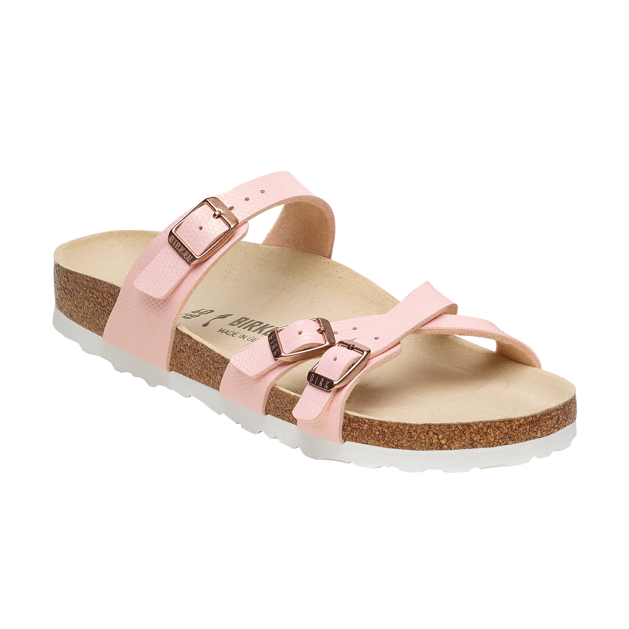 Birkenstock Franca Embossed Birko-Flor Shiny Embossed Light Rose