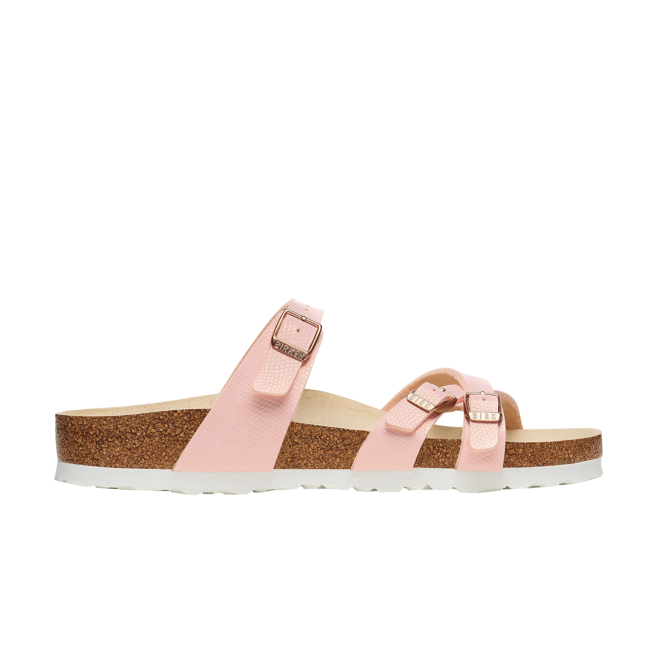 Birkenstock Franca Embossed Birko-Flor Shiny Embossed Light Rose side view