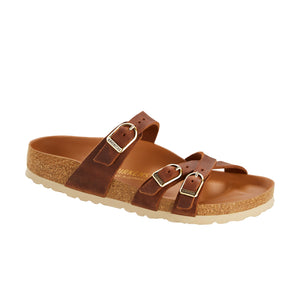 Birkenstock Franca Big Buckle Cognac Oiled Leather