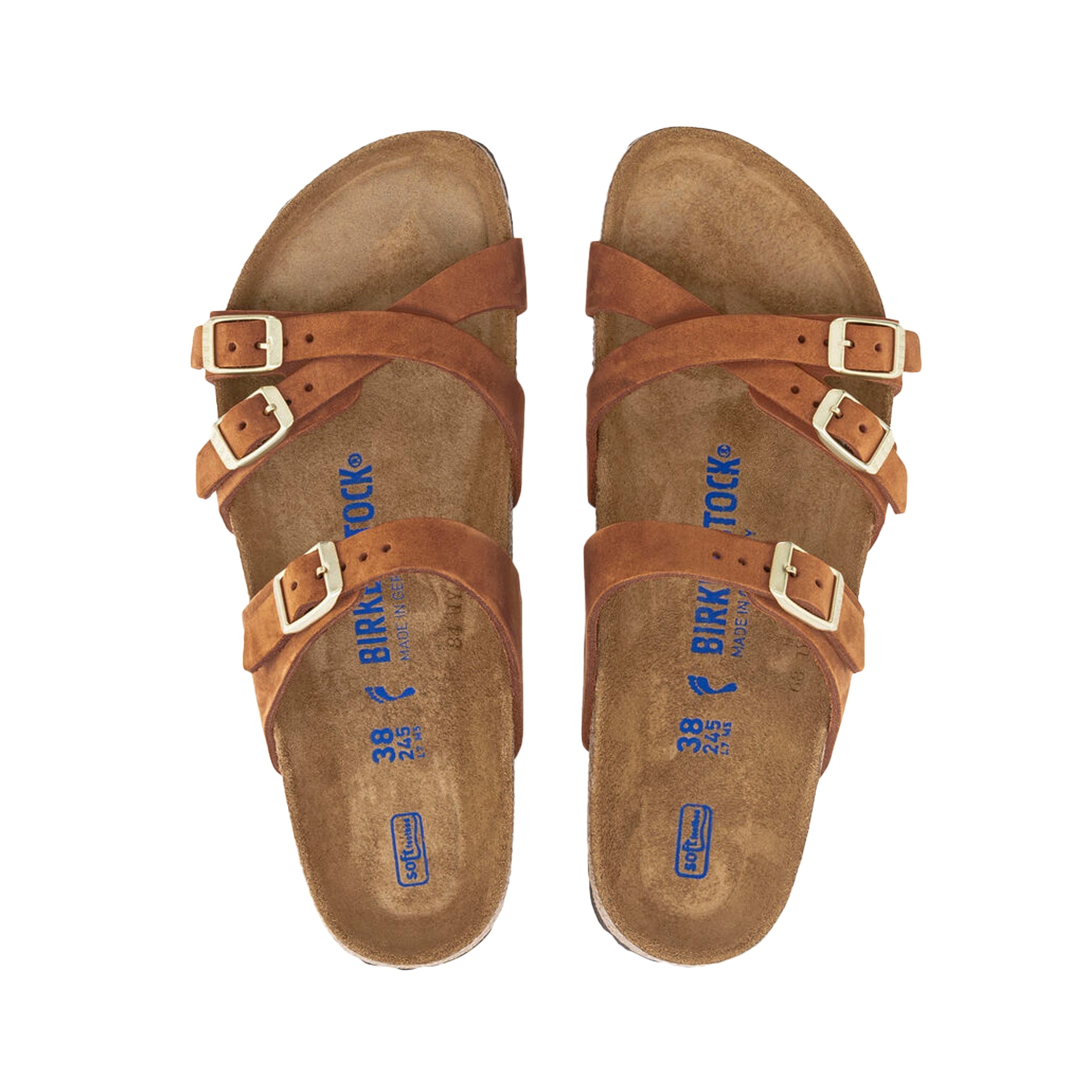 Birkenstock Franca Soft Footbed Pecan Nubuck Leather top view