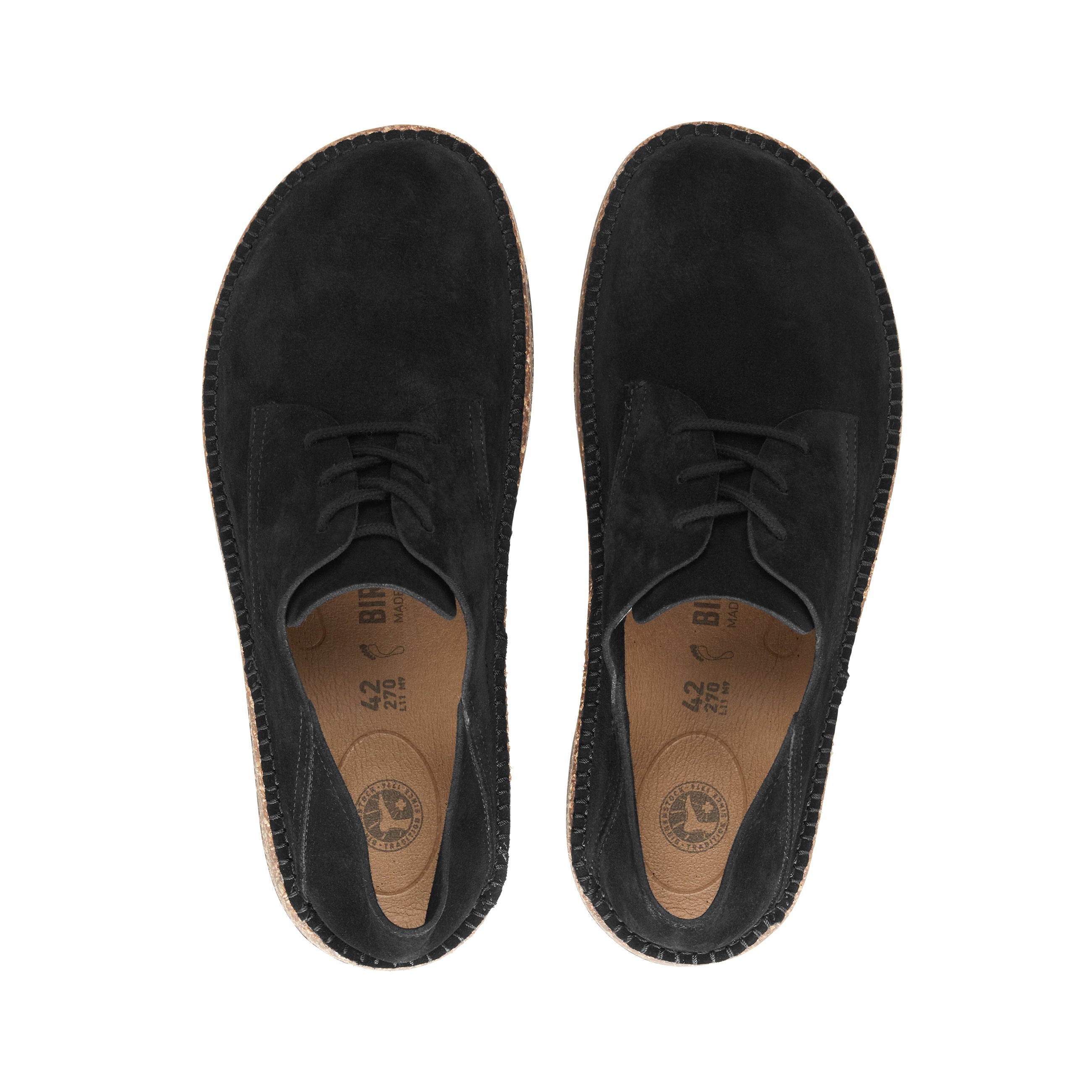 Birkenstock Gary Black Suede Leather top view