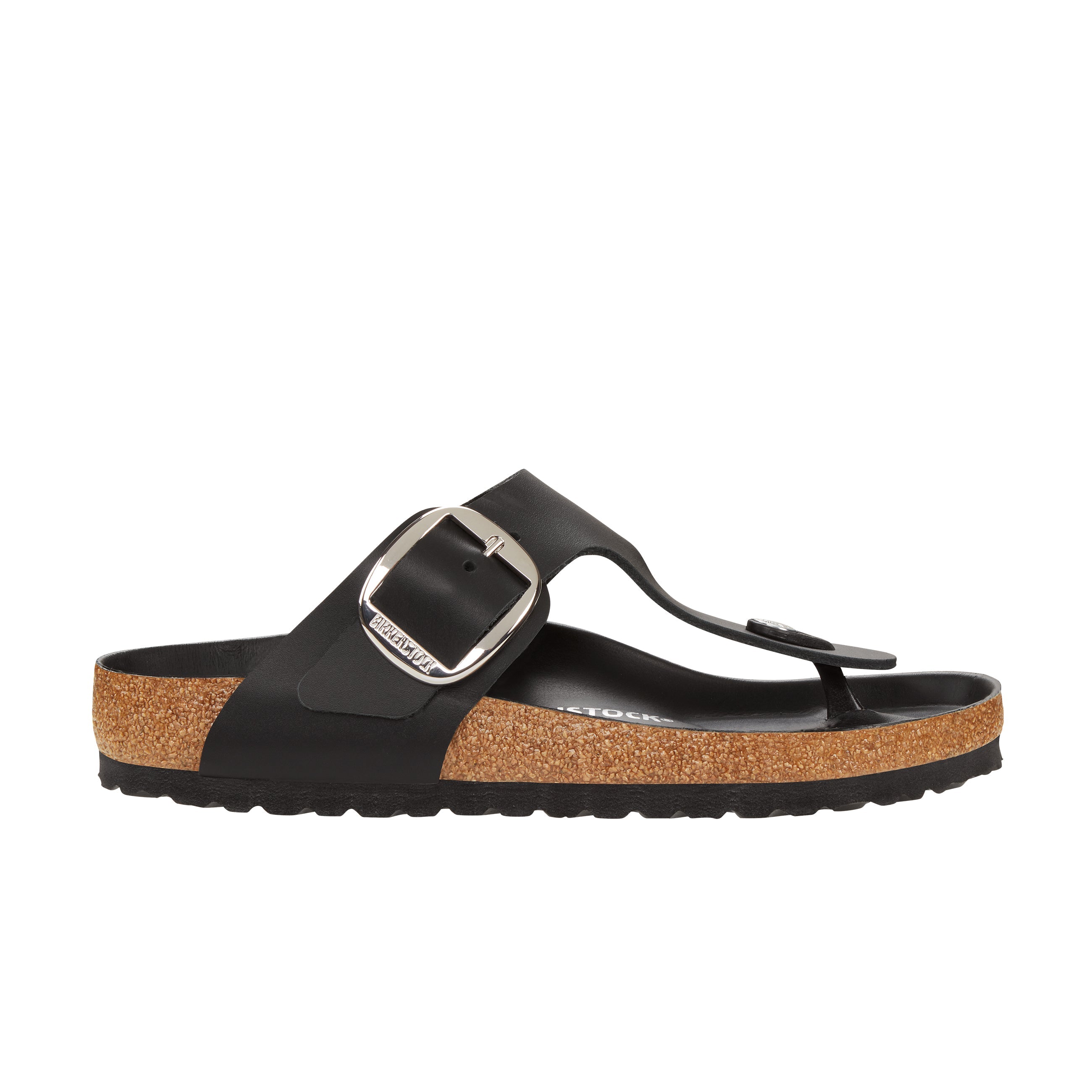 Birkenstock Gizeh Big Buckle Black Smooth Leather side view