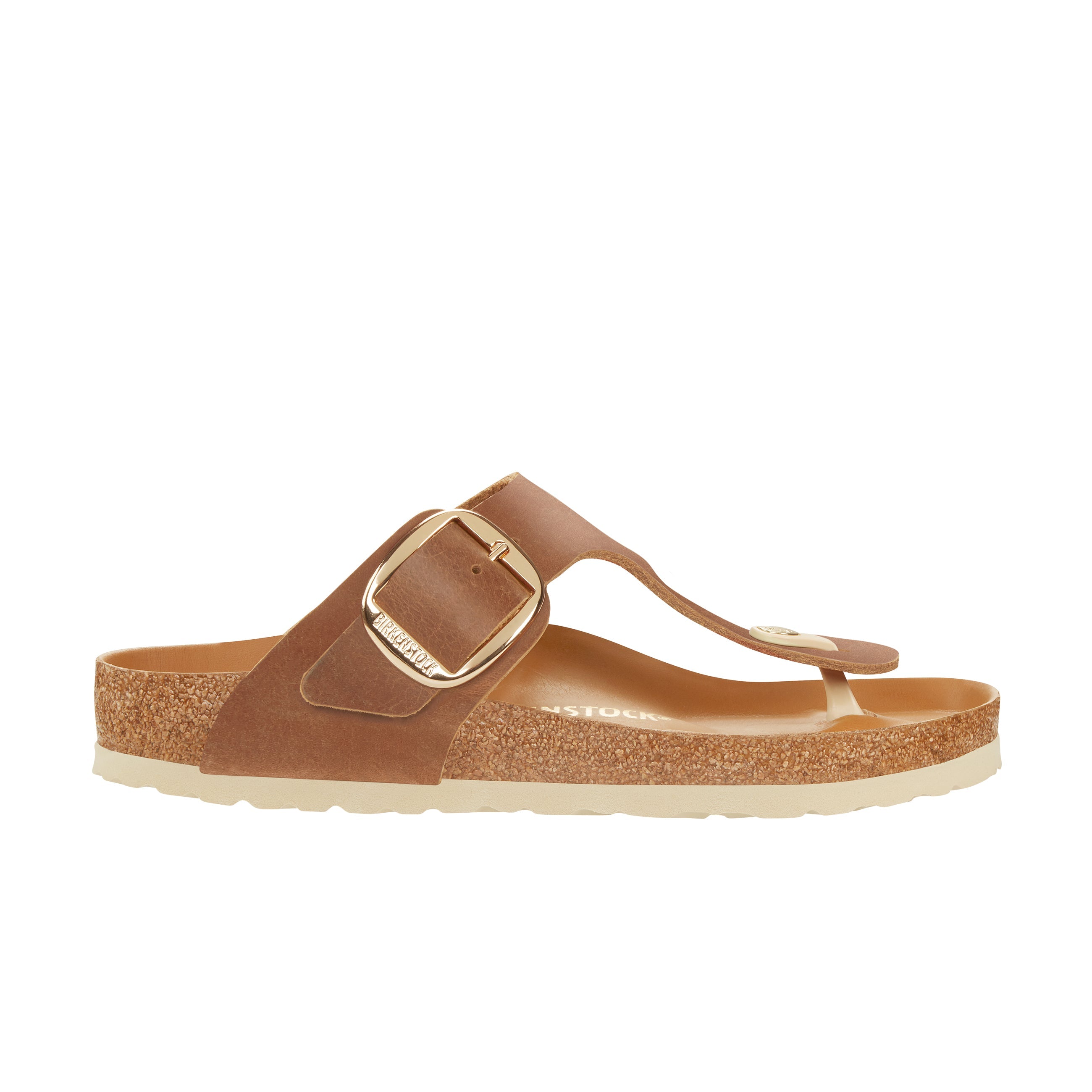 Birkenstock Gizeh Big Buckle Cognac Oiled Leather side view