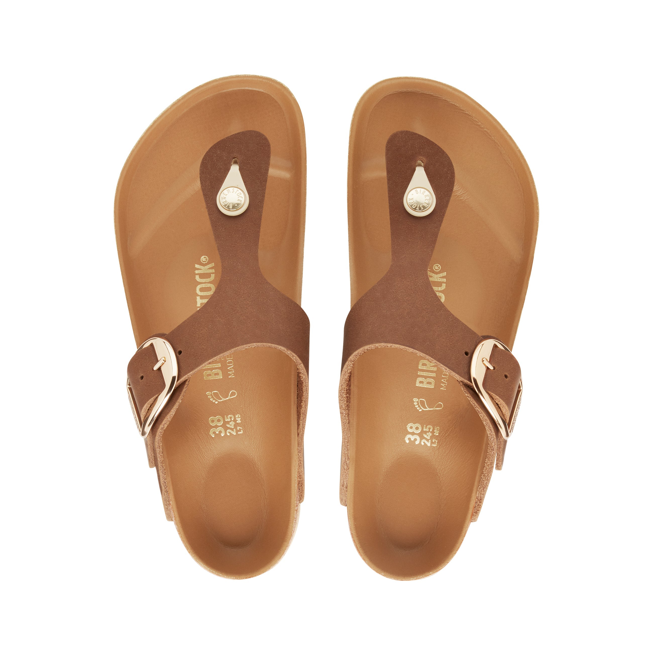 Birkenstock Gizeh Big Buckle Cognac Oiled Leather top view