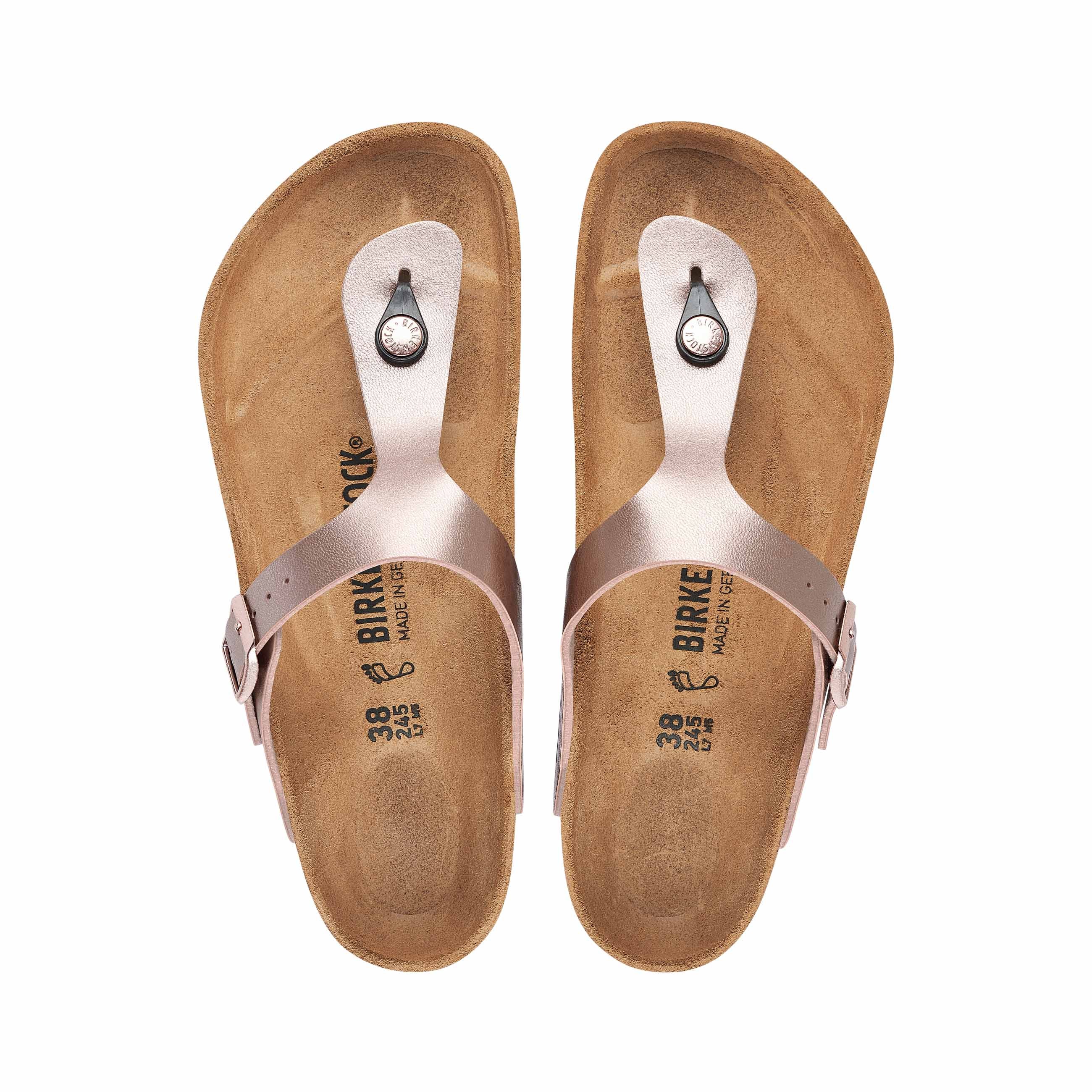 Birkenstock Gizeh Metallic Copper Birko-Flor top view