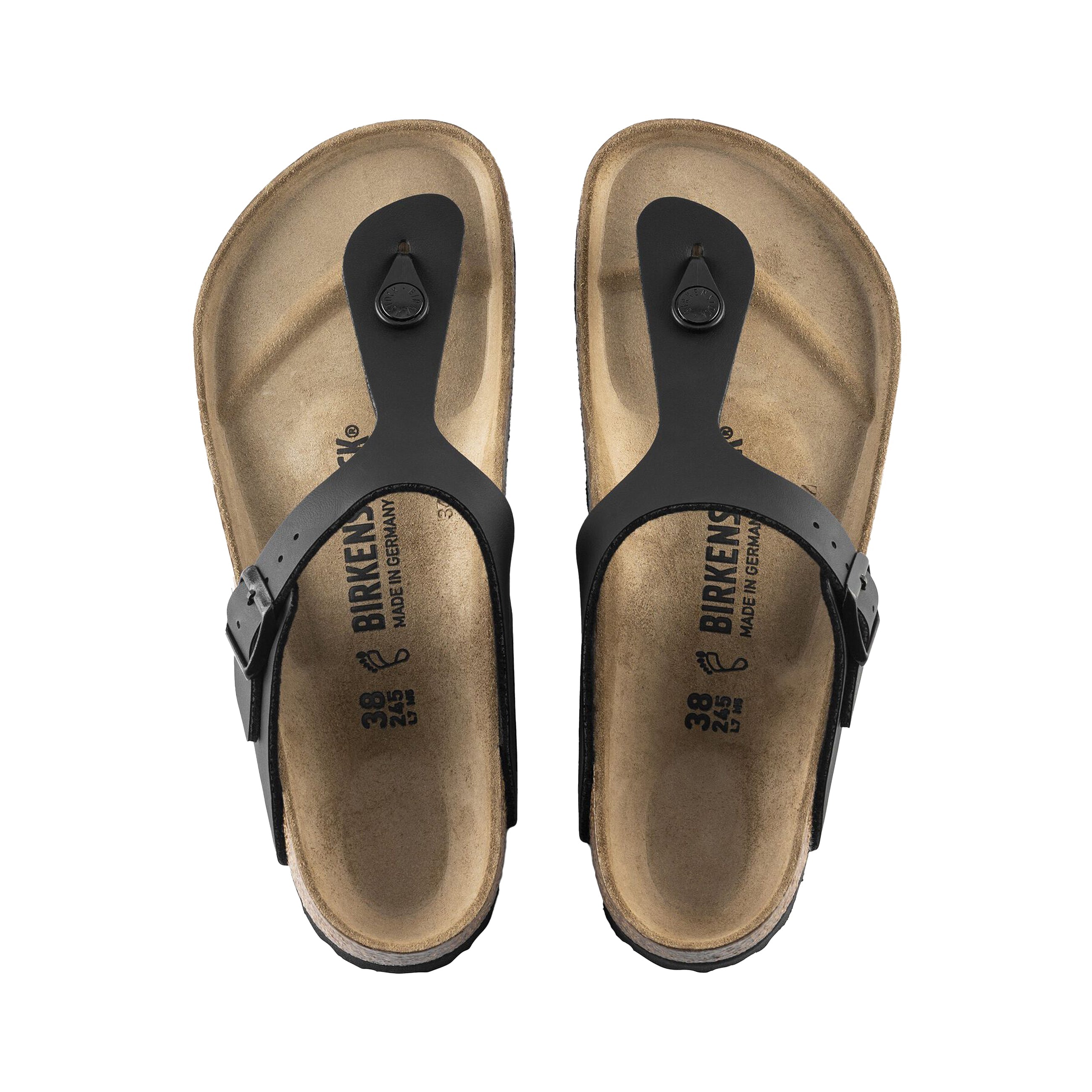 Birkenstock Gizeh Black Birko-Flor top view