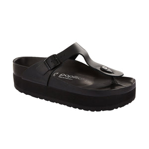 Birkenstock Gizeh Exquisite Platform Black Natural Leather