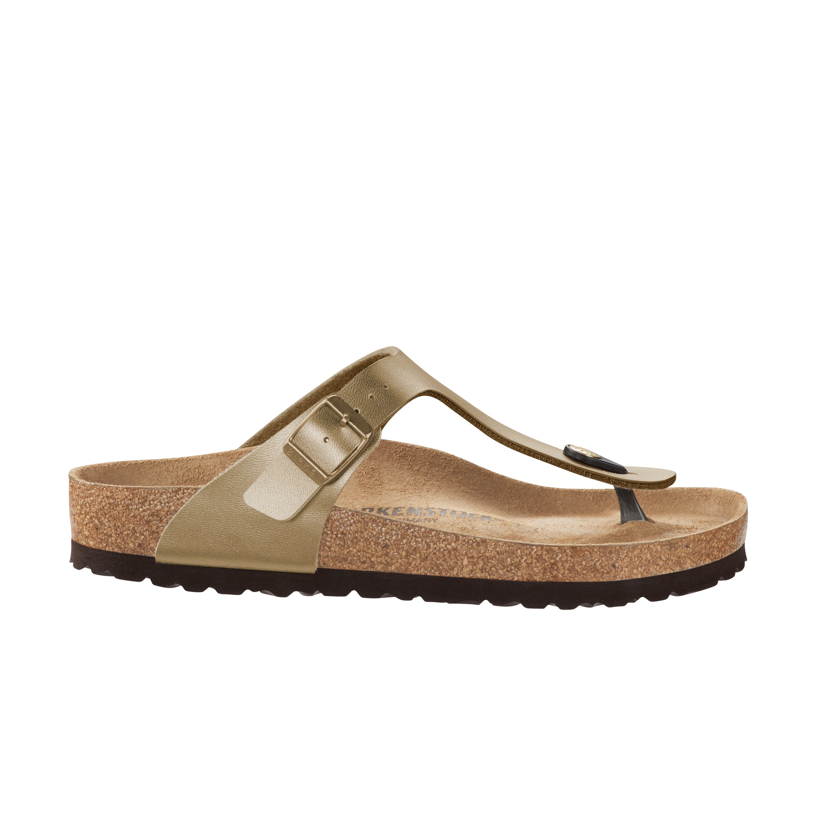 Birkenstock Gizeh Gold Birko-Flor side view