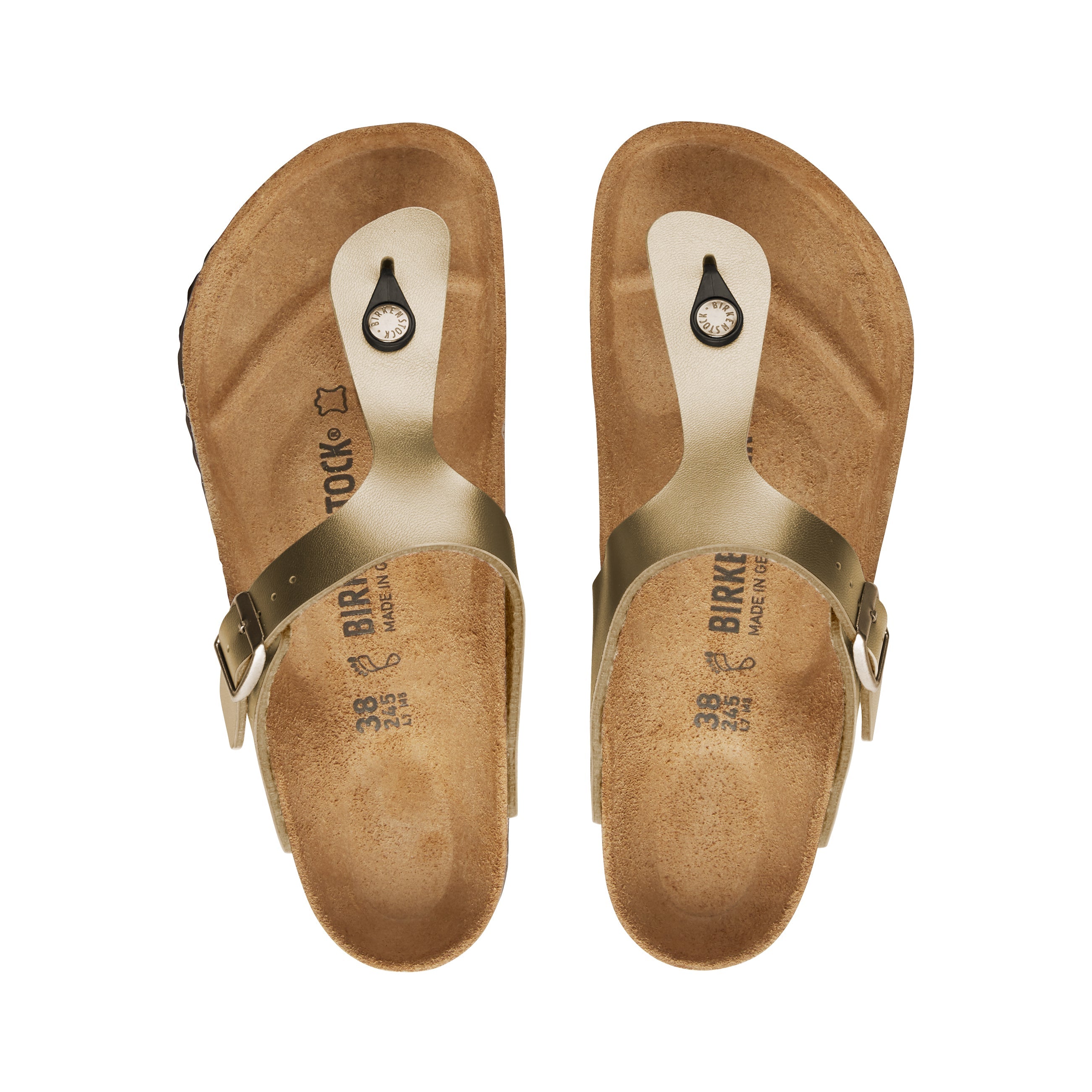 Birkenstock Gizeh Gold Birko-Flor top view