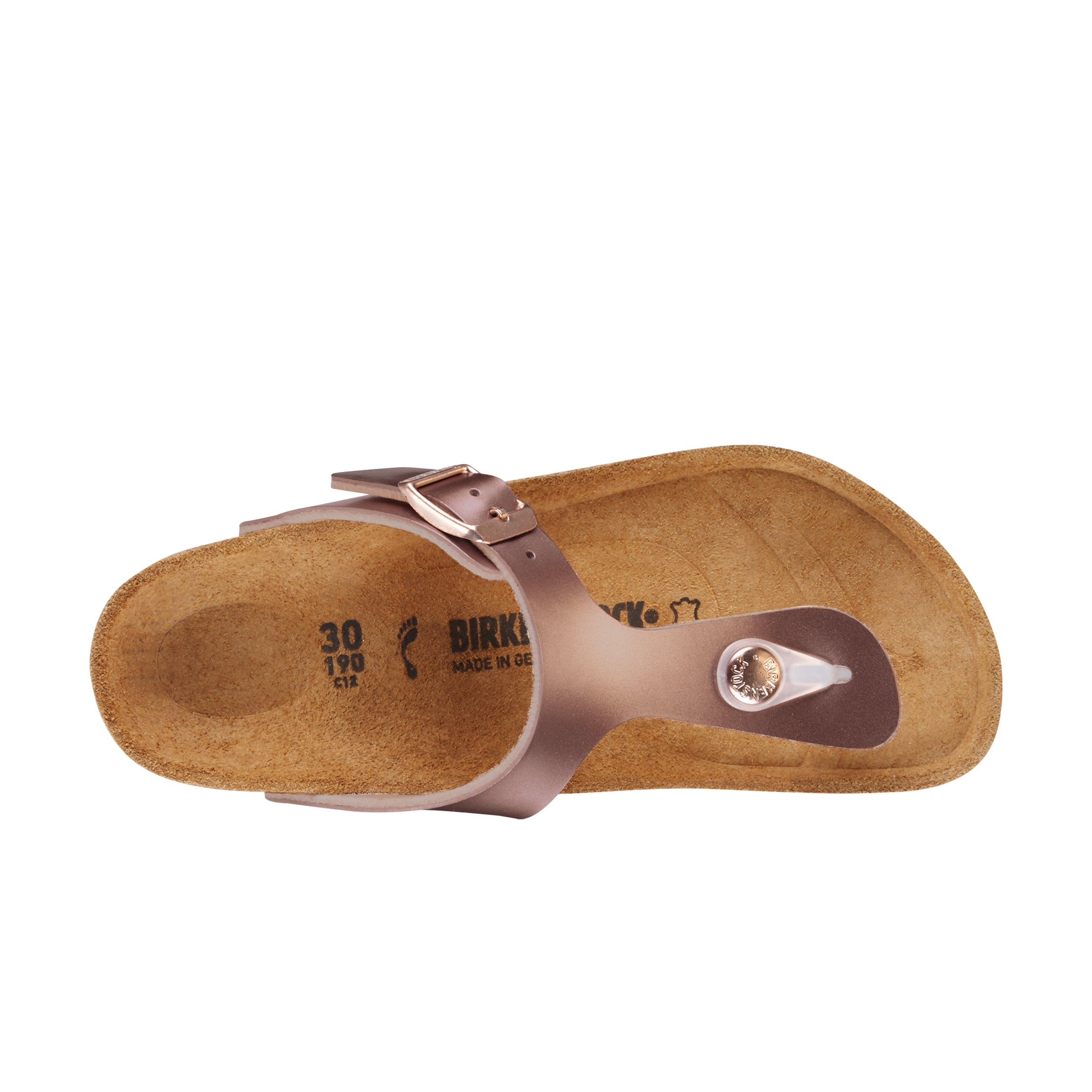 Birkenstock Gizeh Kids Electric Metallic Copper Birko-Flor top view