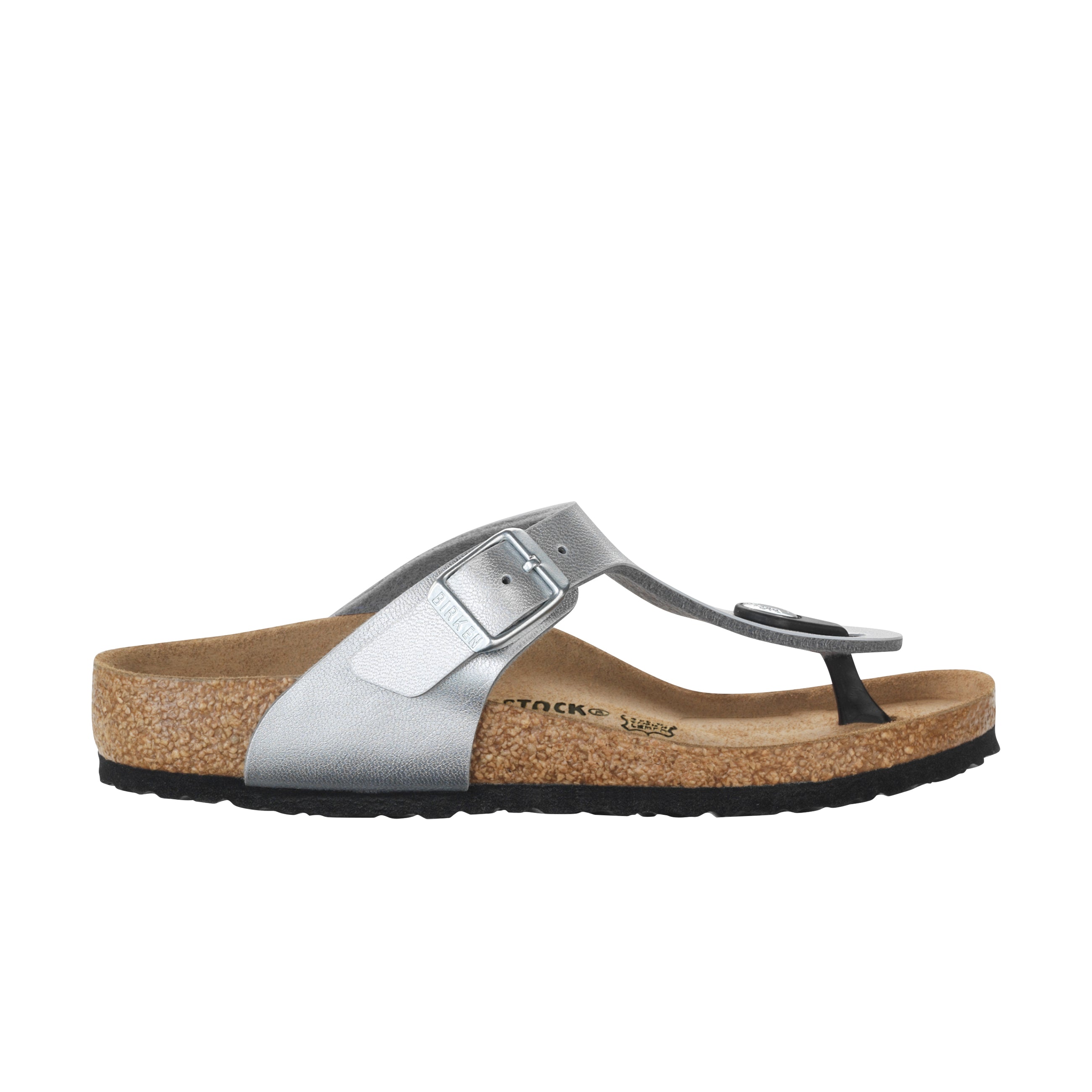 Birkenstock Gizeh Kids Silver Birko-Flor side view