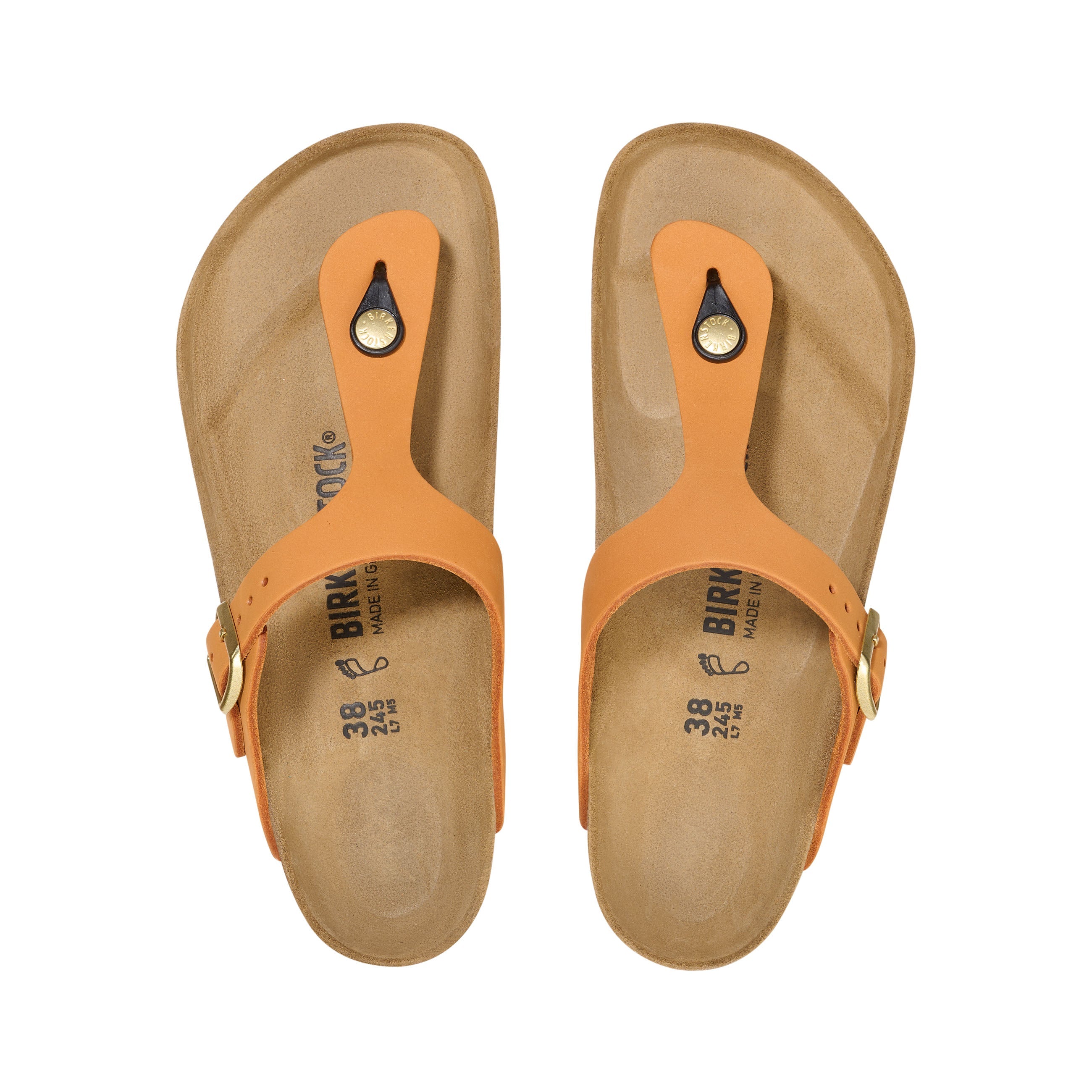 Birkenstock Gizeh Burnt Orange Nubuck Leather top view