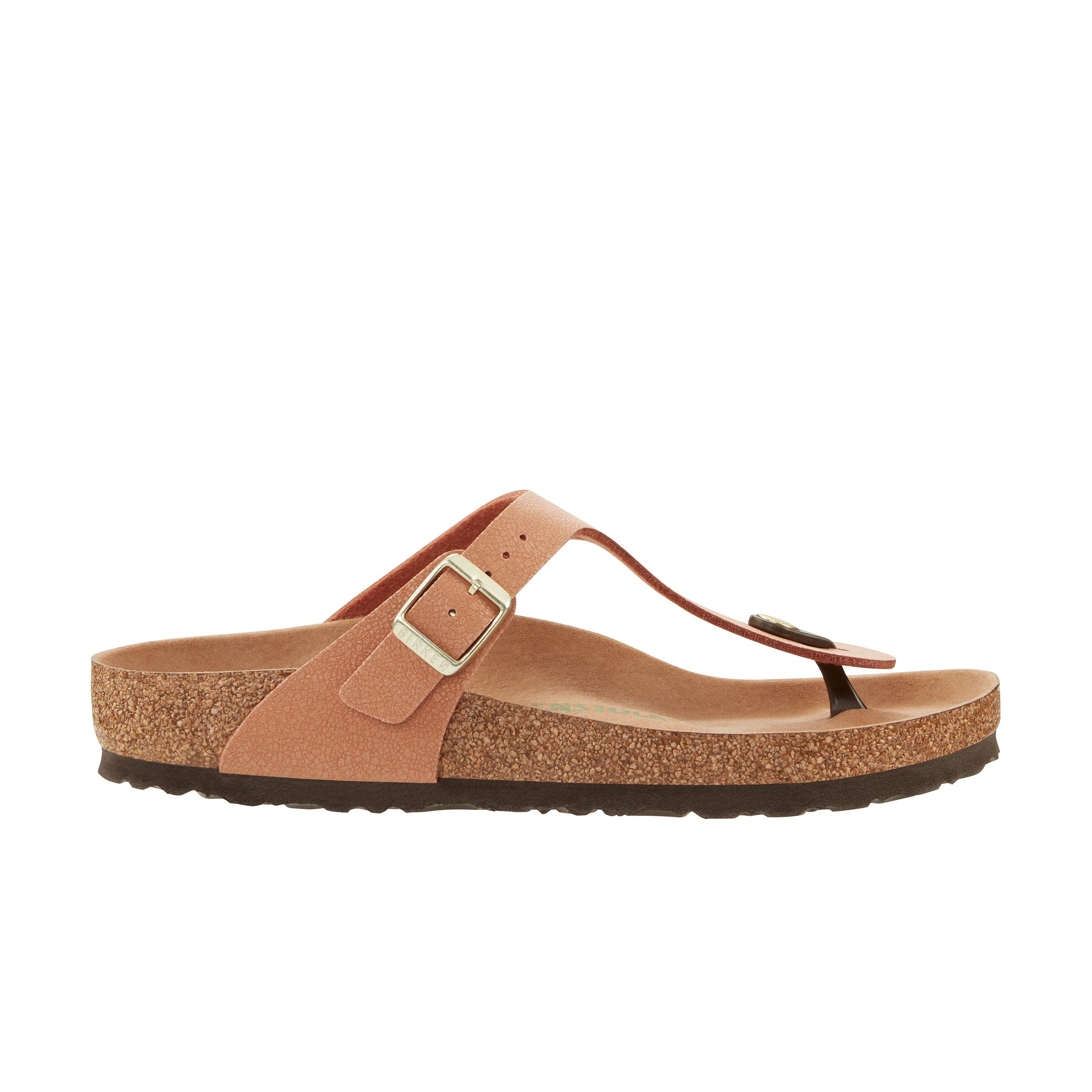 Birkenstock Gizeh Earthy Vegan Pecan BirkiBuc side view