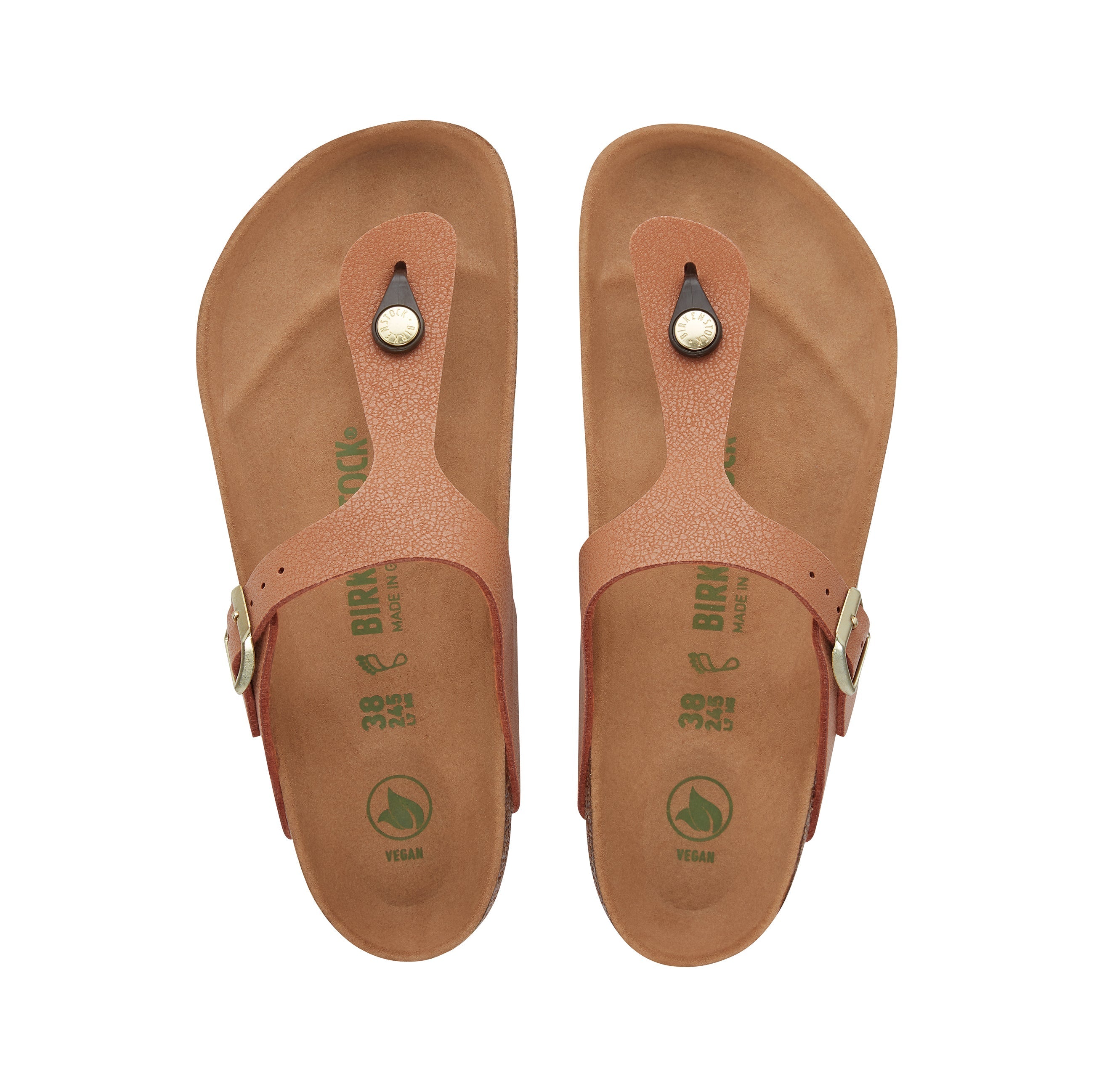 Birkenstock Gizeh Earthy Vegan Pecan BirkiBuc top view