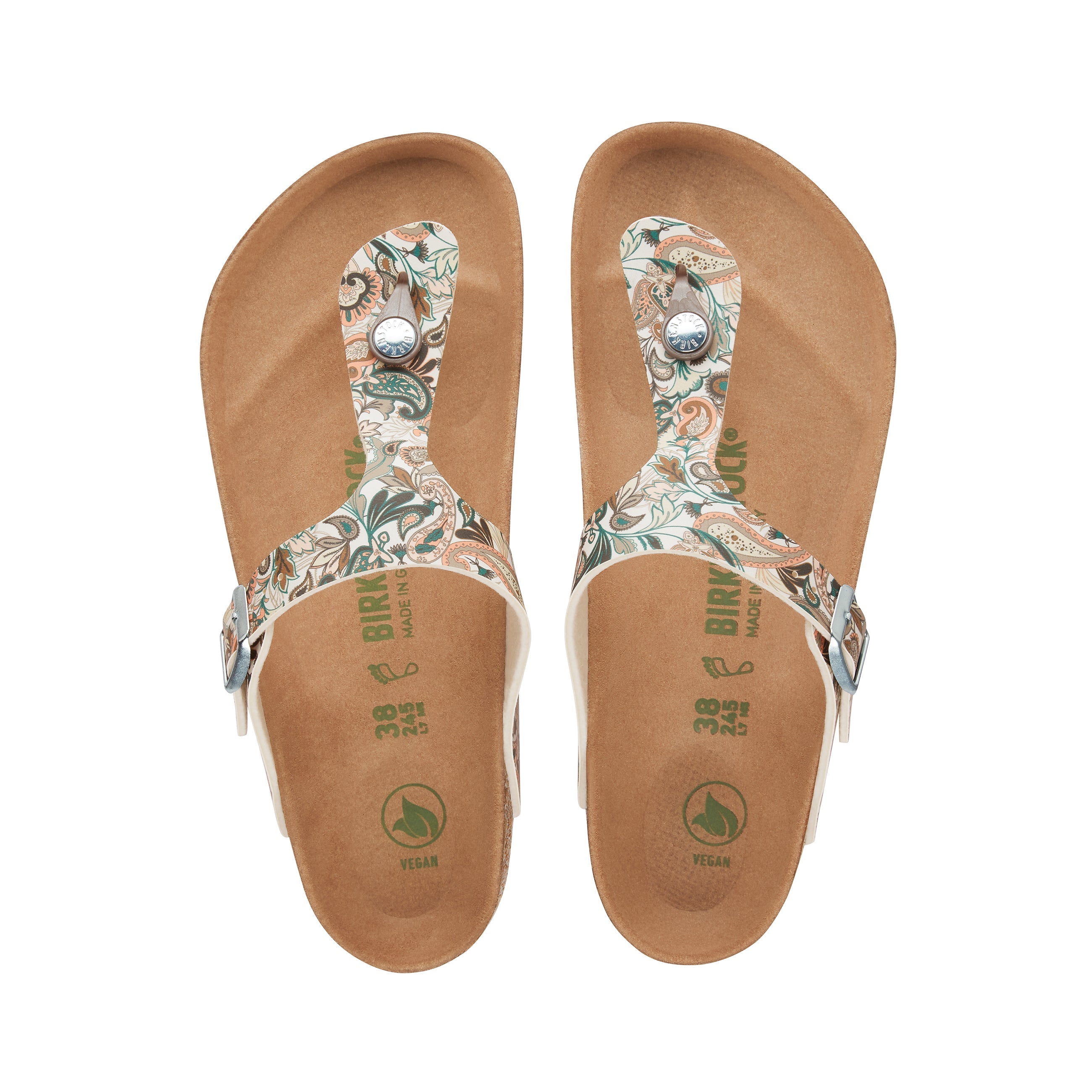 Birkenstock Gizeh Vegan Birko Flor Paisley Light Rose top view