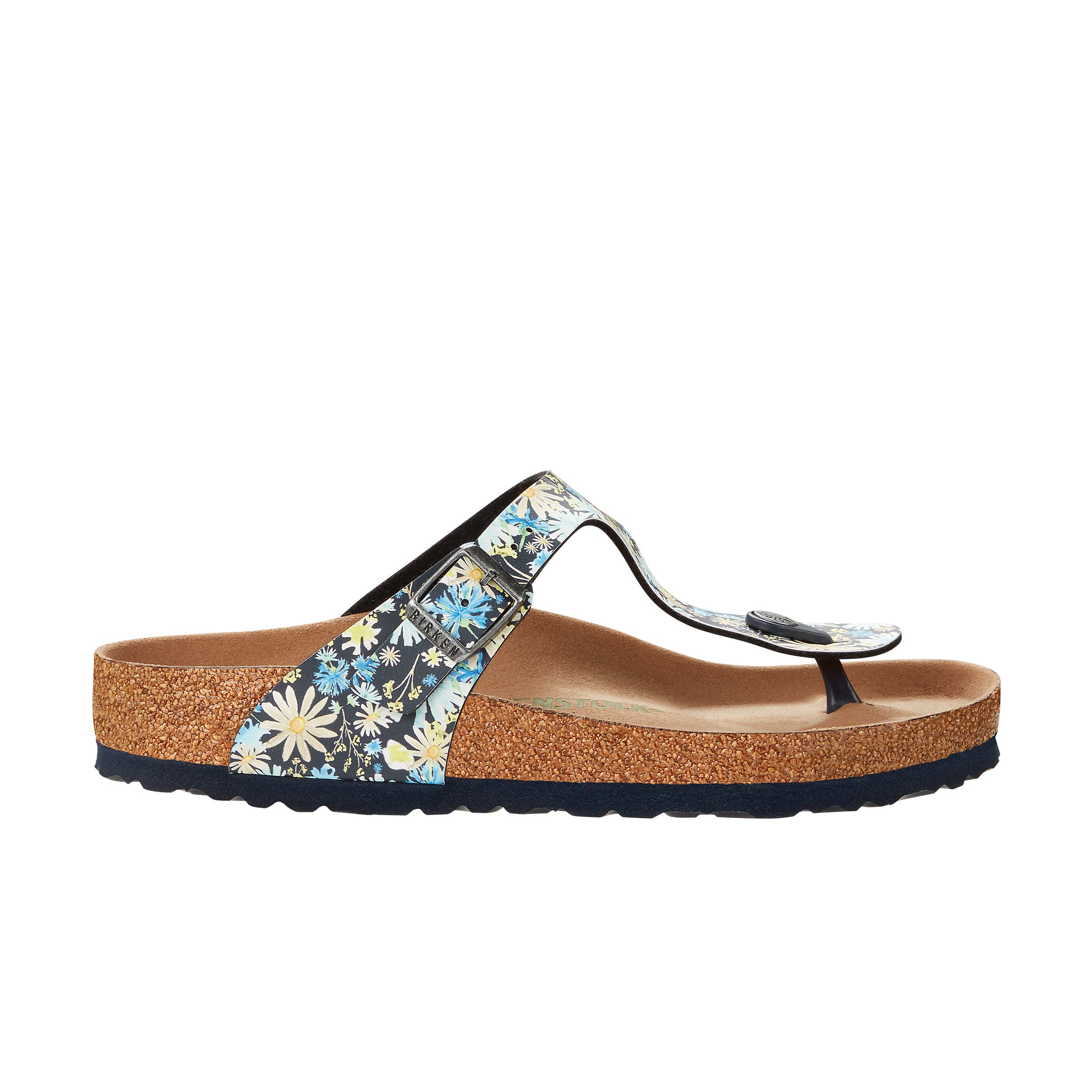 Birkenstock Gizeh Vegan Blue Multicolour Birko-Flor side view